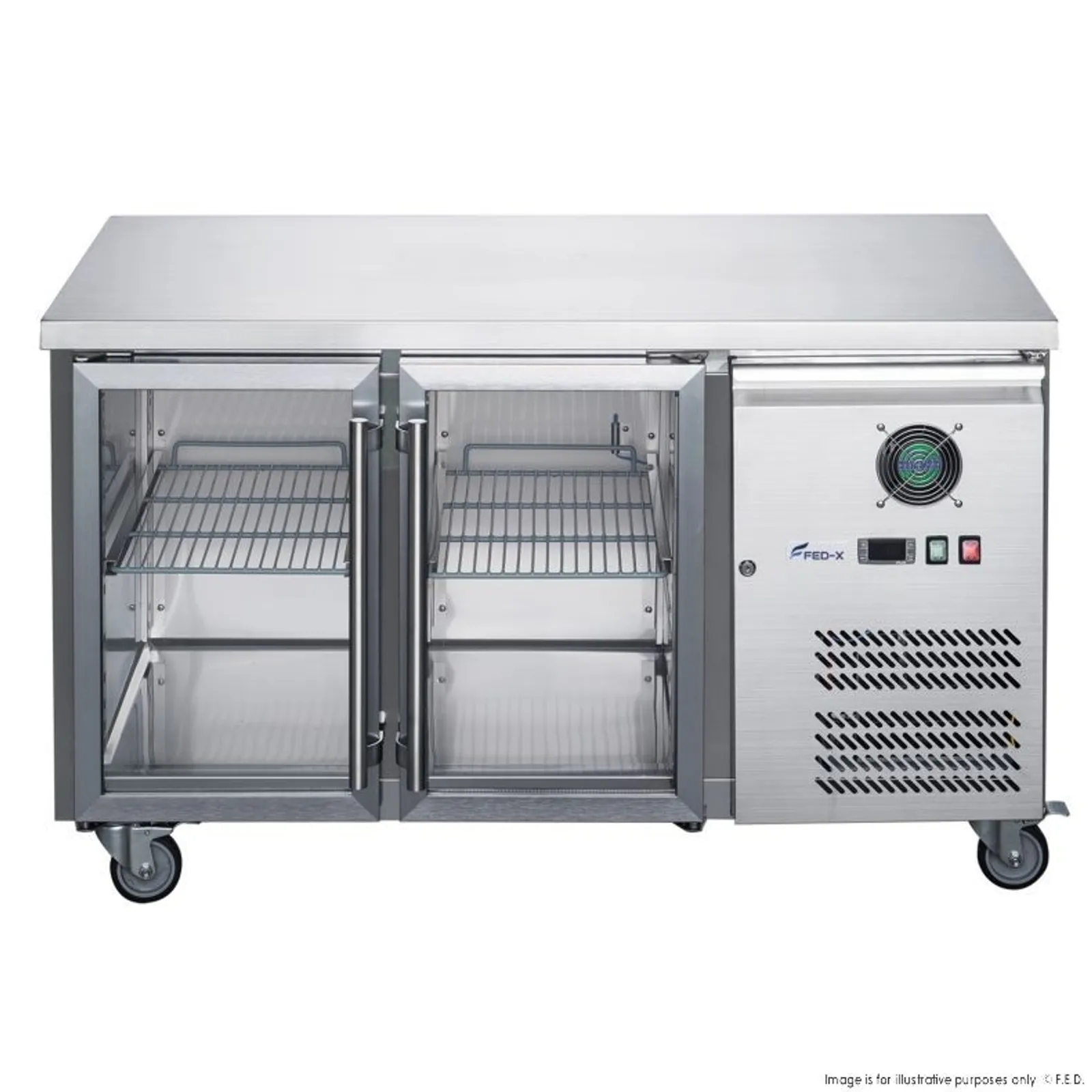 FED-X XUB6C13G2V - 2 Glass Door Bench Fridge