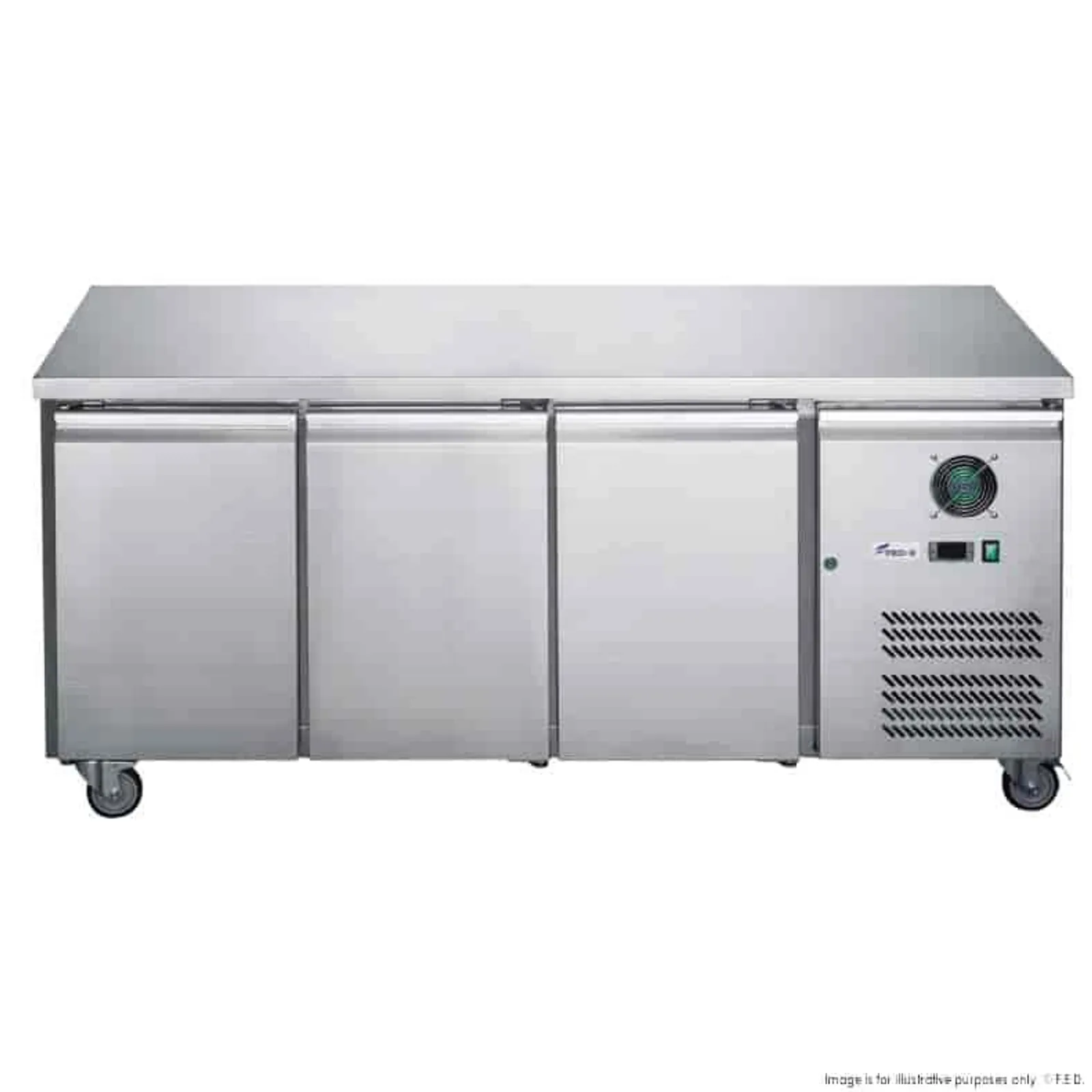 FED-X XUB6C18S3V - 3 Door Bench Fridge