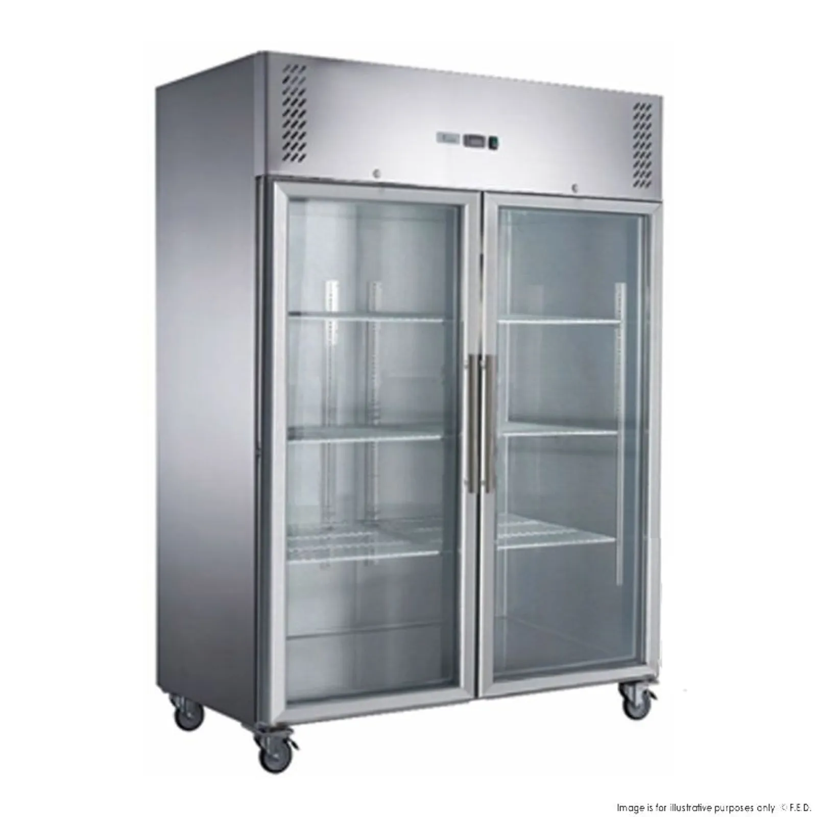 FED-X XURF1200G2V - 2 Full Glass Door Upright Freezer