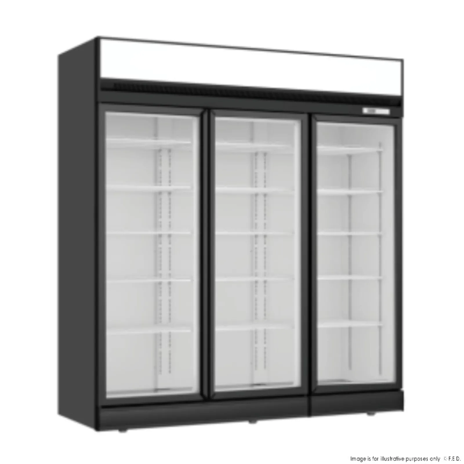 Thermaster LG-1563DF - Black Upright 3 Glass Door Freezer