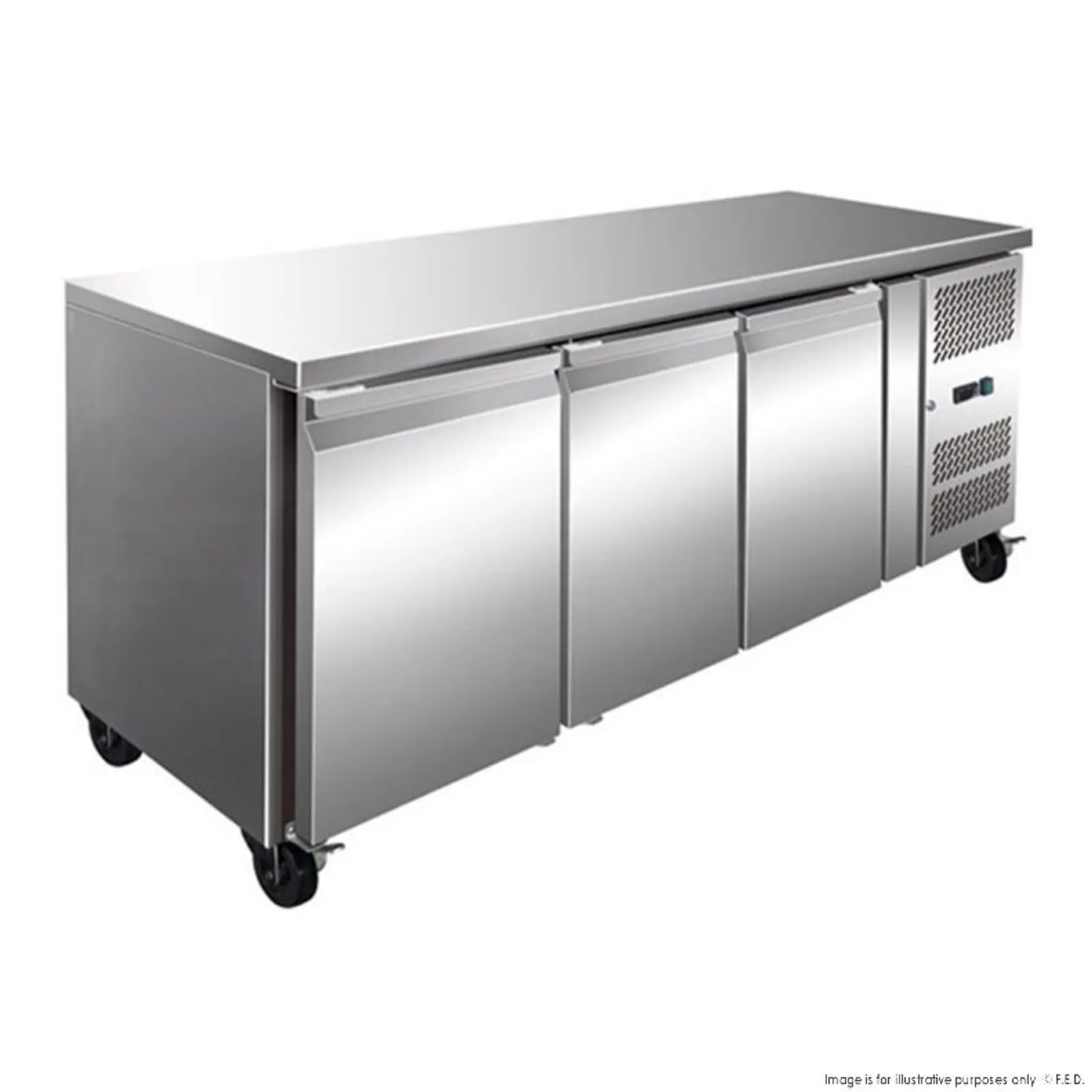 Thermaster GN3100BT - Tropicalised 3 Door Gastronorm Bench Freezer