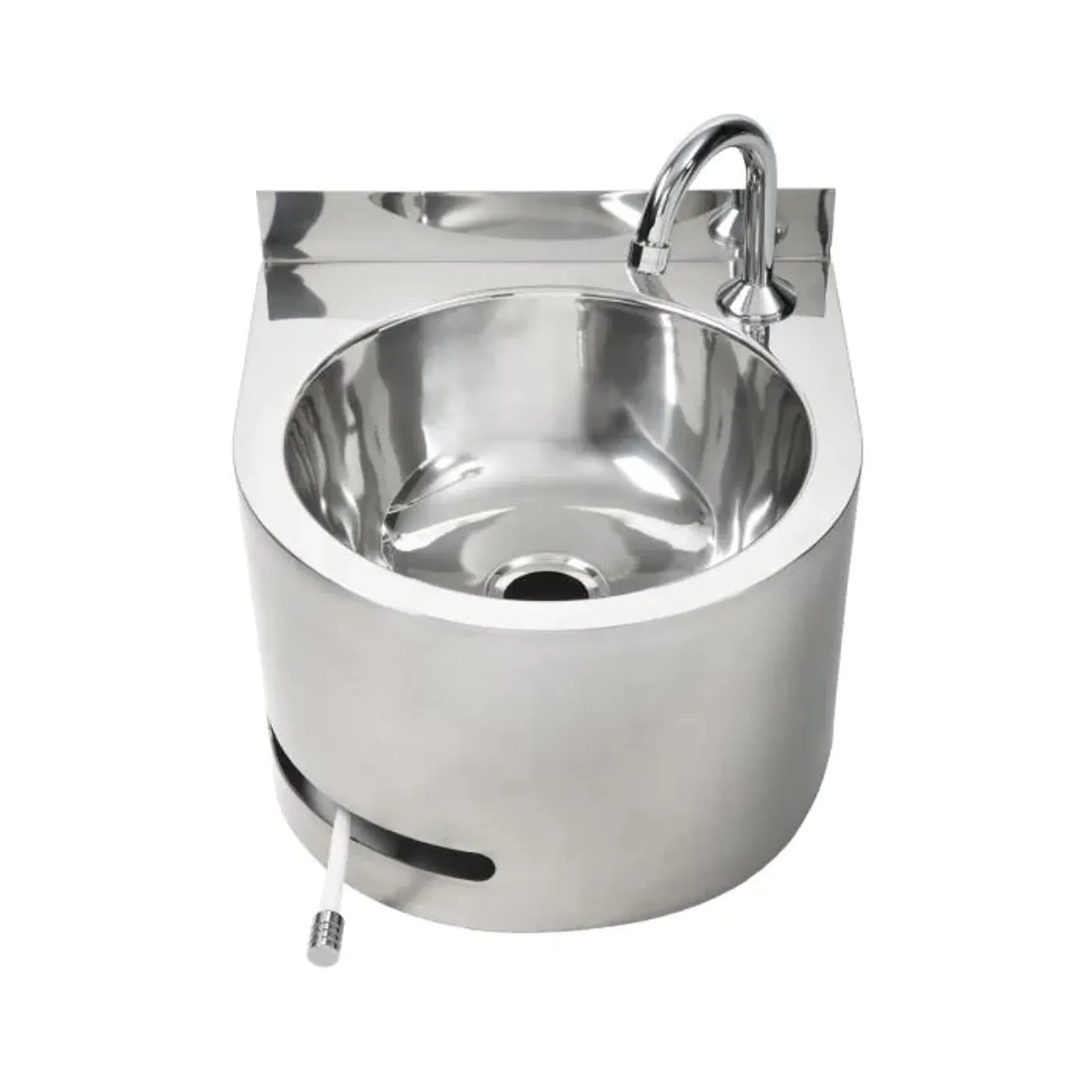 3Monkeez AB-KNEEHB-R - Round Hands Free Knee Operated Stainless Steel Basin