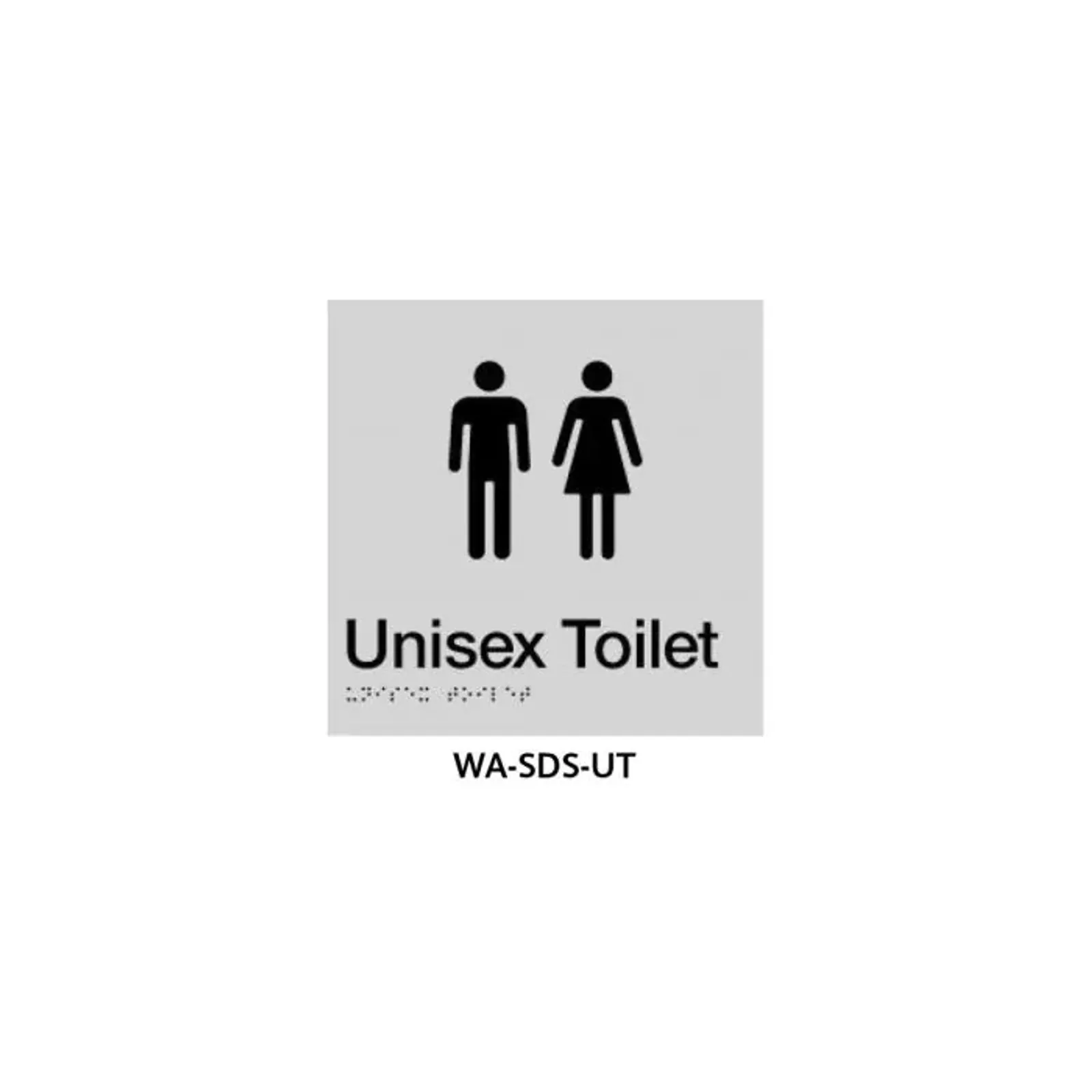 3Monkeez WA-SDS-UT - Braille Sign Unisex Toilet (Silver)