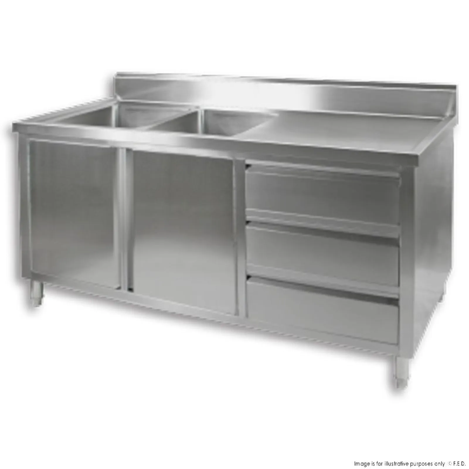 Modular Systems DSC-1800L-H - KITCHEN TIDY CABINET WITH DOUBLE LEFT SINKS (2)