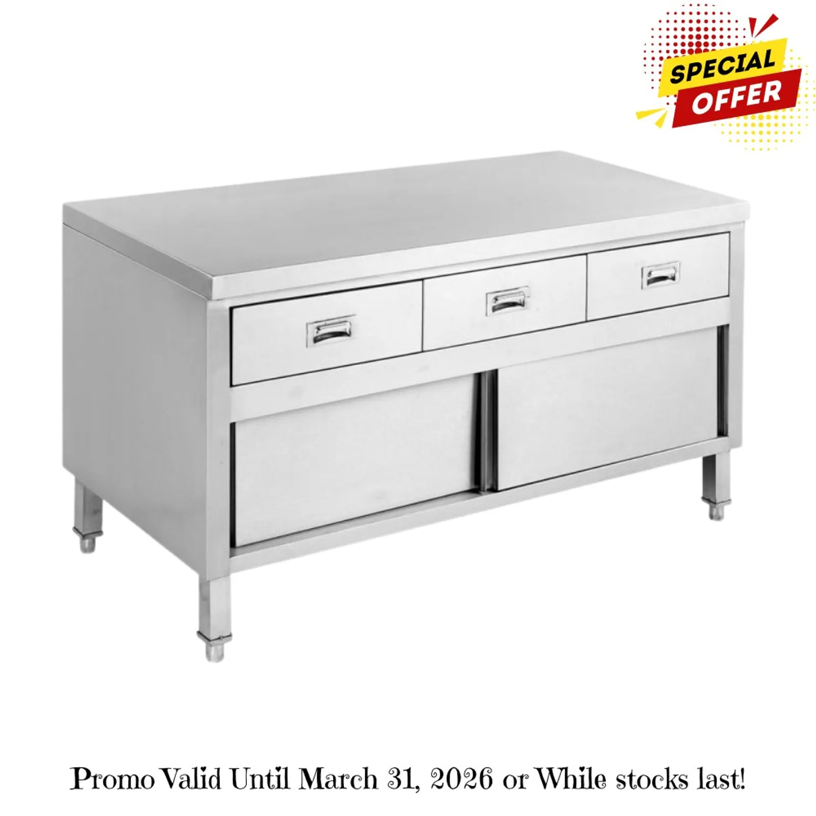 Modular Systems SKTD6-1500 - Bench Cabinet with 3 Drawers & Doors