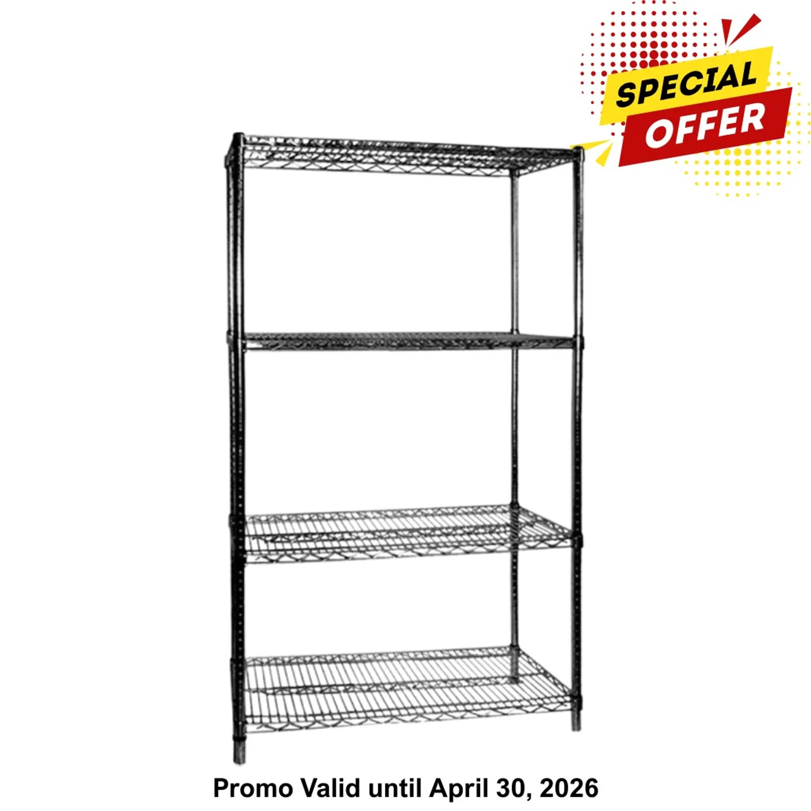 Modular Systems B24/60 - Four Tier Shelving - 610D x 1880H x 1525W