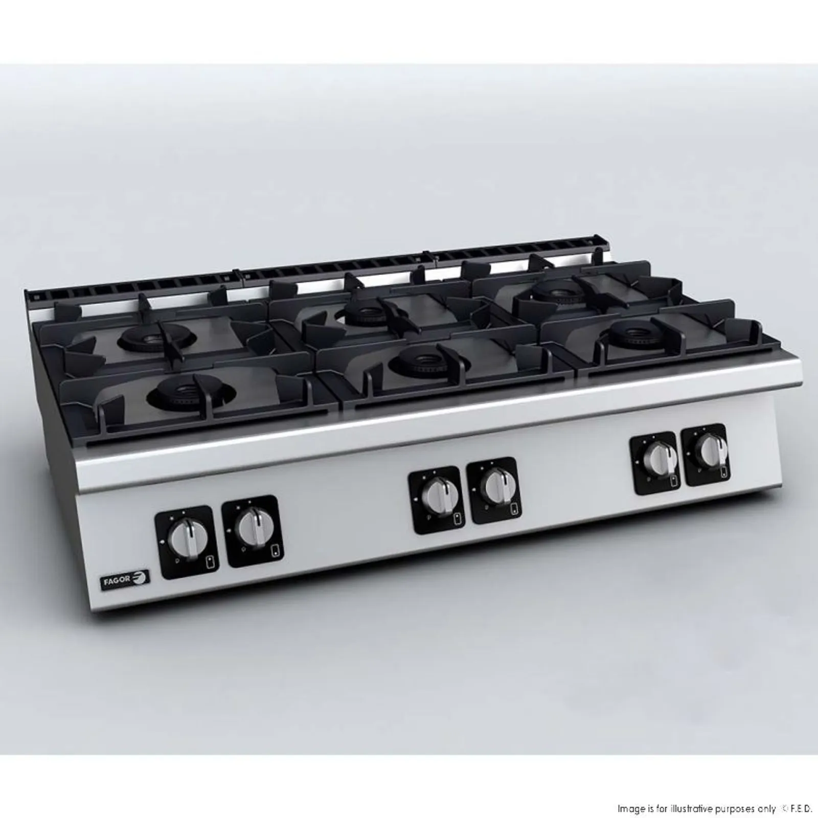 Fagor Professional C-G760H - Kore 700 Series Bench Top 6 Gas Burners