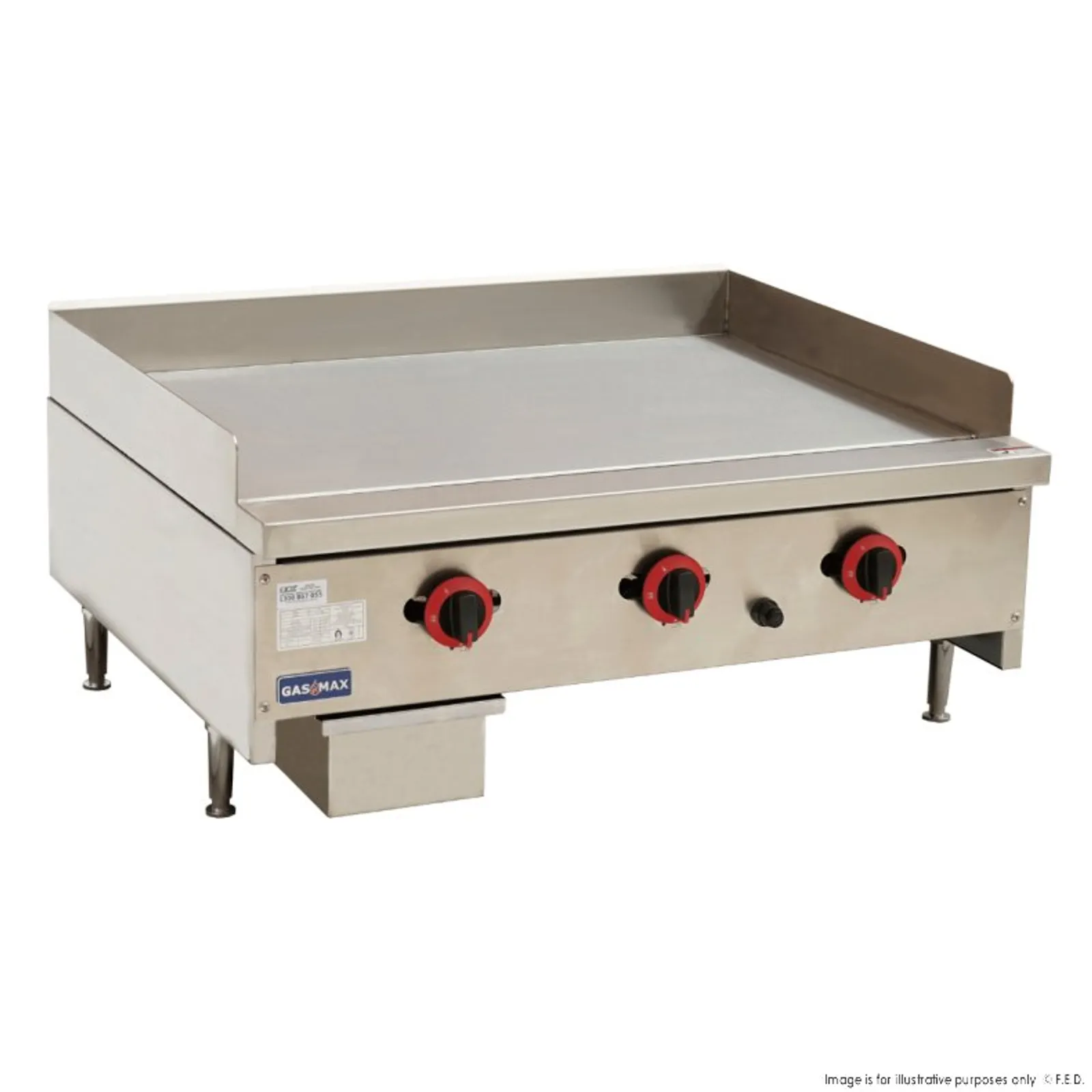 Gasmax RGT-36E - Three Burner Griddle