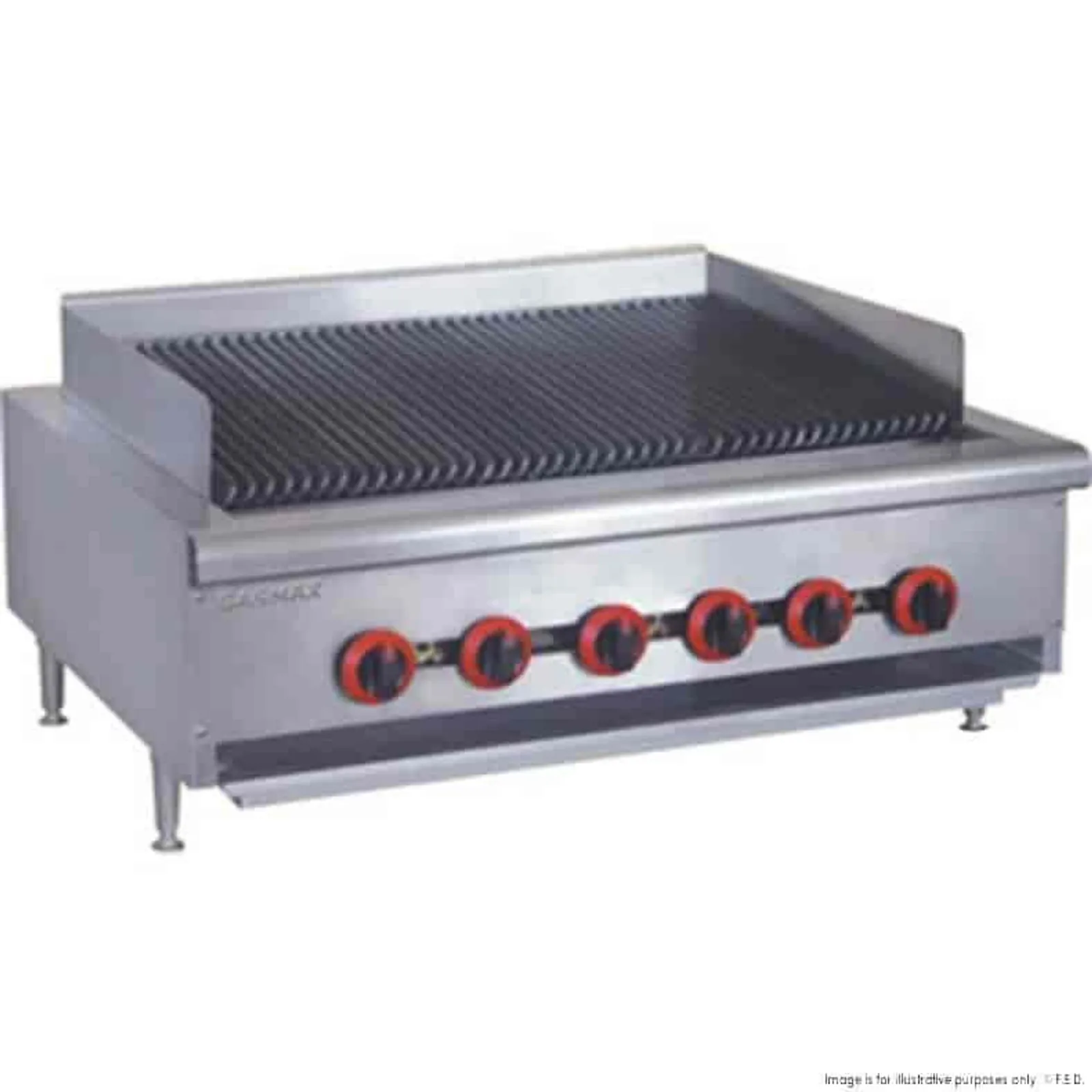 Gasmax QR-36E - Natural Gas 6 Burner Char Grill Top