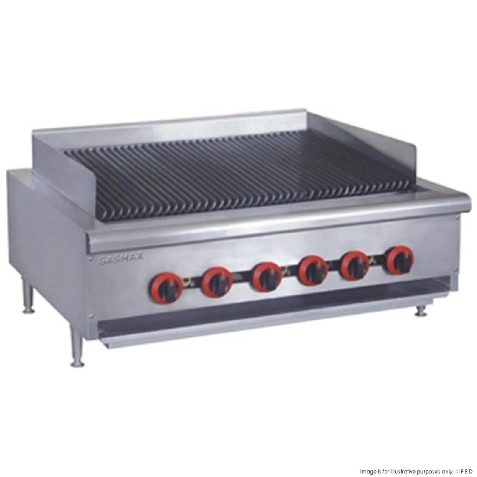 Gasmax QR-36ELPG - LPG Gas 6 Burner Char Grill Top