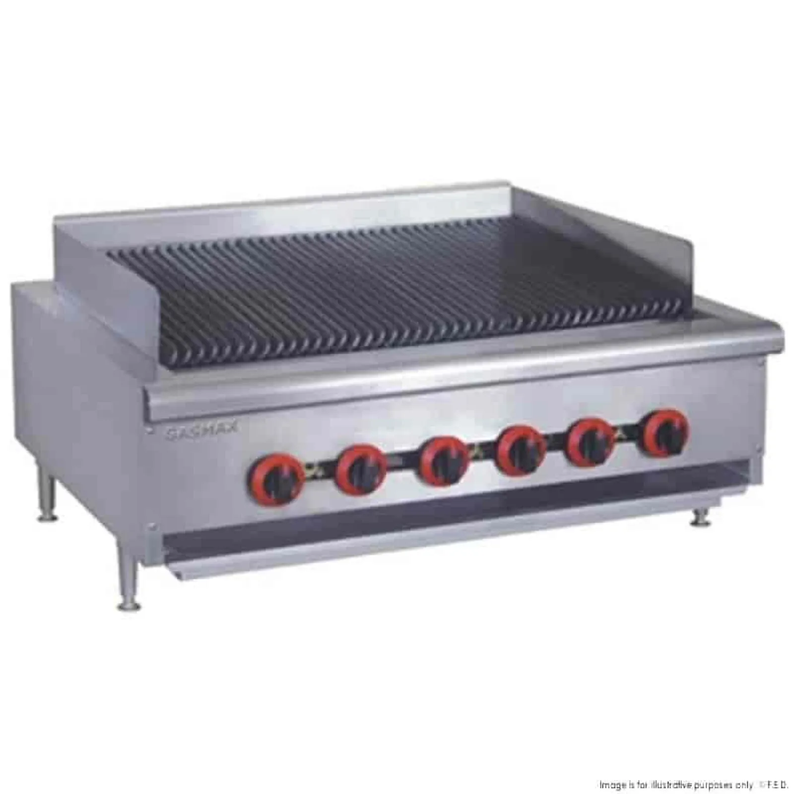 Gasmax QR-36ELPG - LPG Gas 6 Burner Char Grill Top