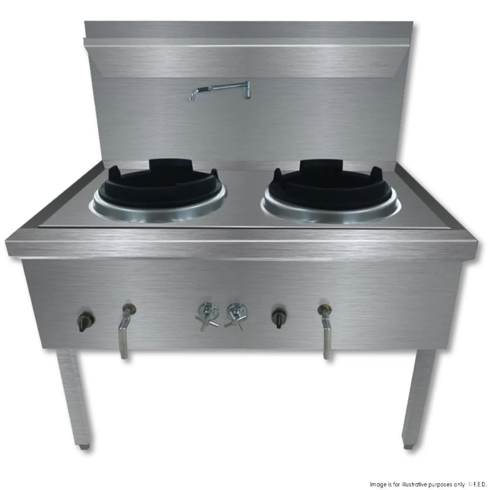 Gasmax WW-2L - Stainless Steel Waterless LPG Double Wok