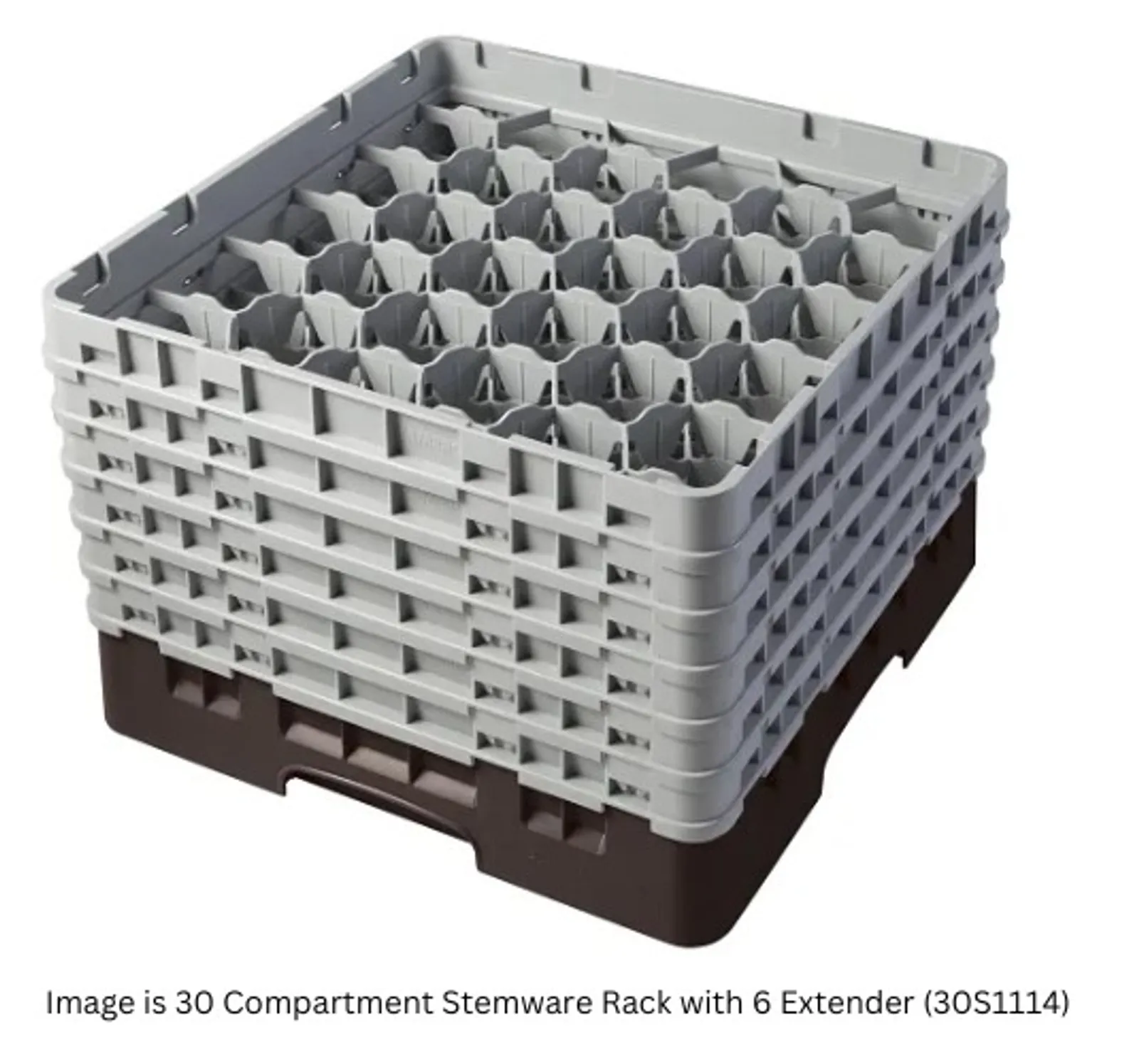 Cambro 30S800 - Stemware Rack with 4 Extender, 30 Compartments