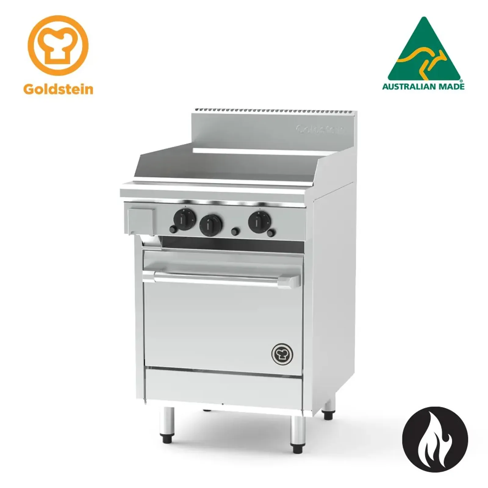 Goldstein PF24G20E-X - 600mm Gas Griddle with 500mm Electric Static Oven