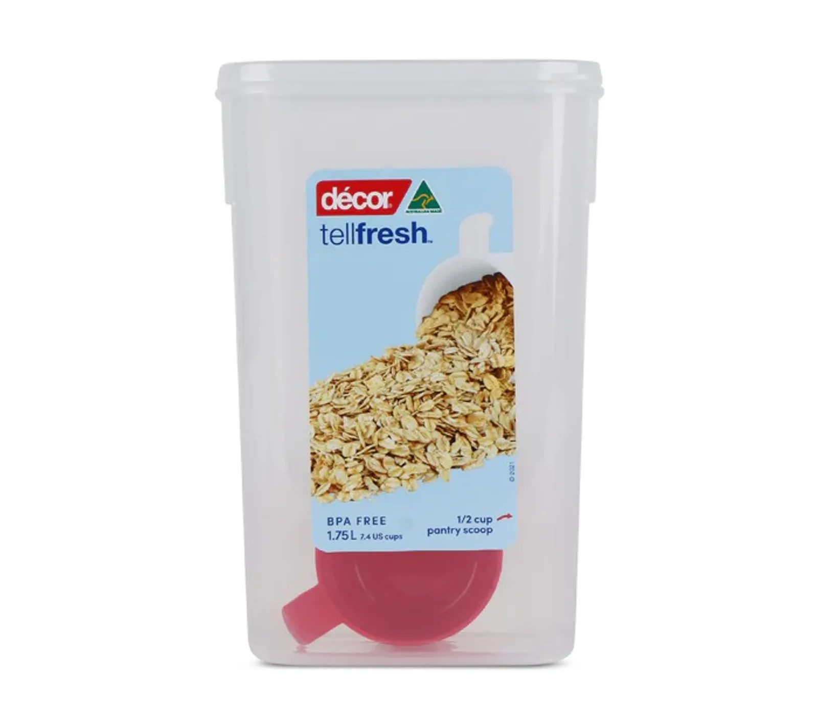 Decor Tellfresh 004060-Food Container, Tall, Oblong, 1.75L