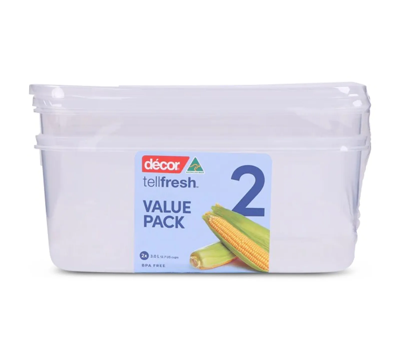 Decor Tellfresh 196350 - Food Container, Oblong, 3L, Set