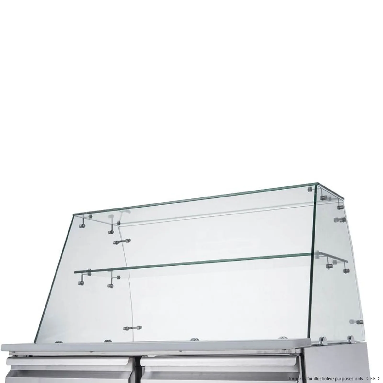 FED-X XS900GC - Two Door Salad Prep Fridge with Glass Top