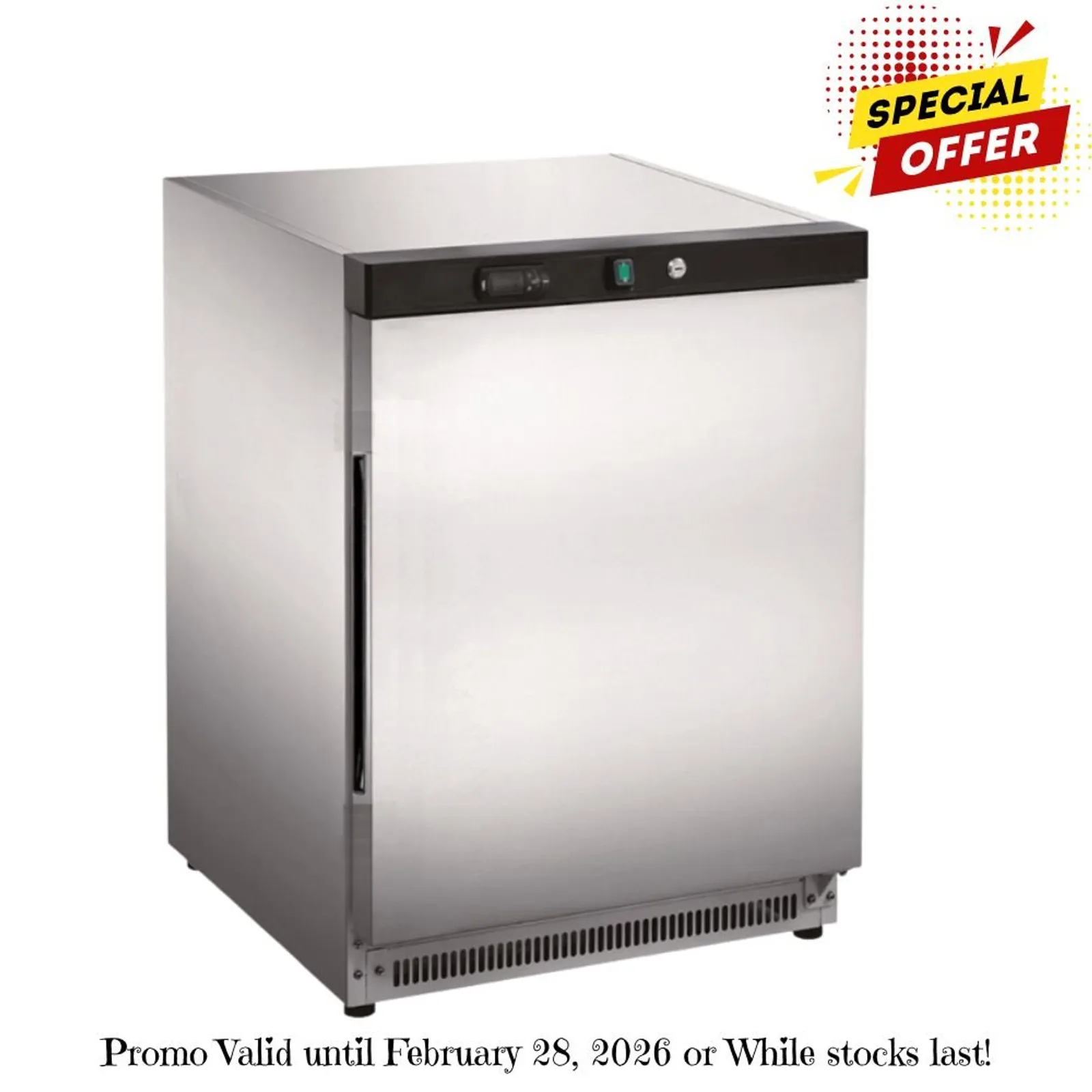 FED -X XR200SS - 130L S/S Bar Cooler Solid Door