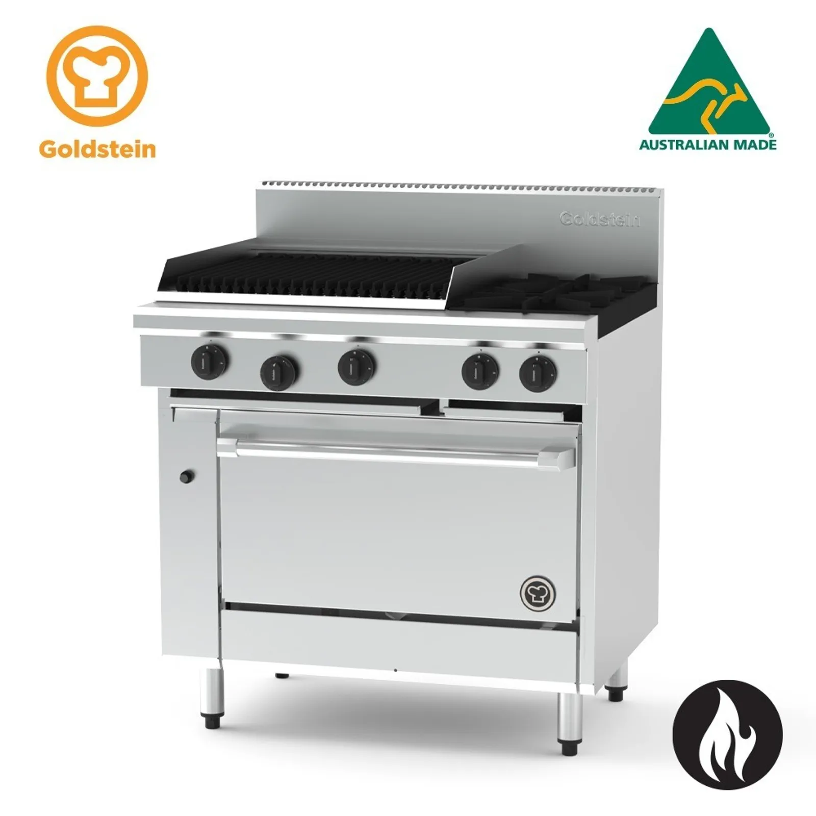 Goldstein PF24Q228-X - 2 Burners with 610mm BBQ & 700mm Gas Static Oven