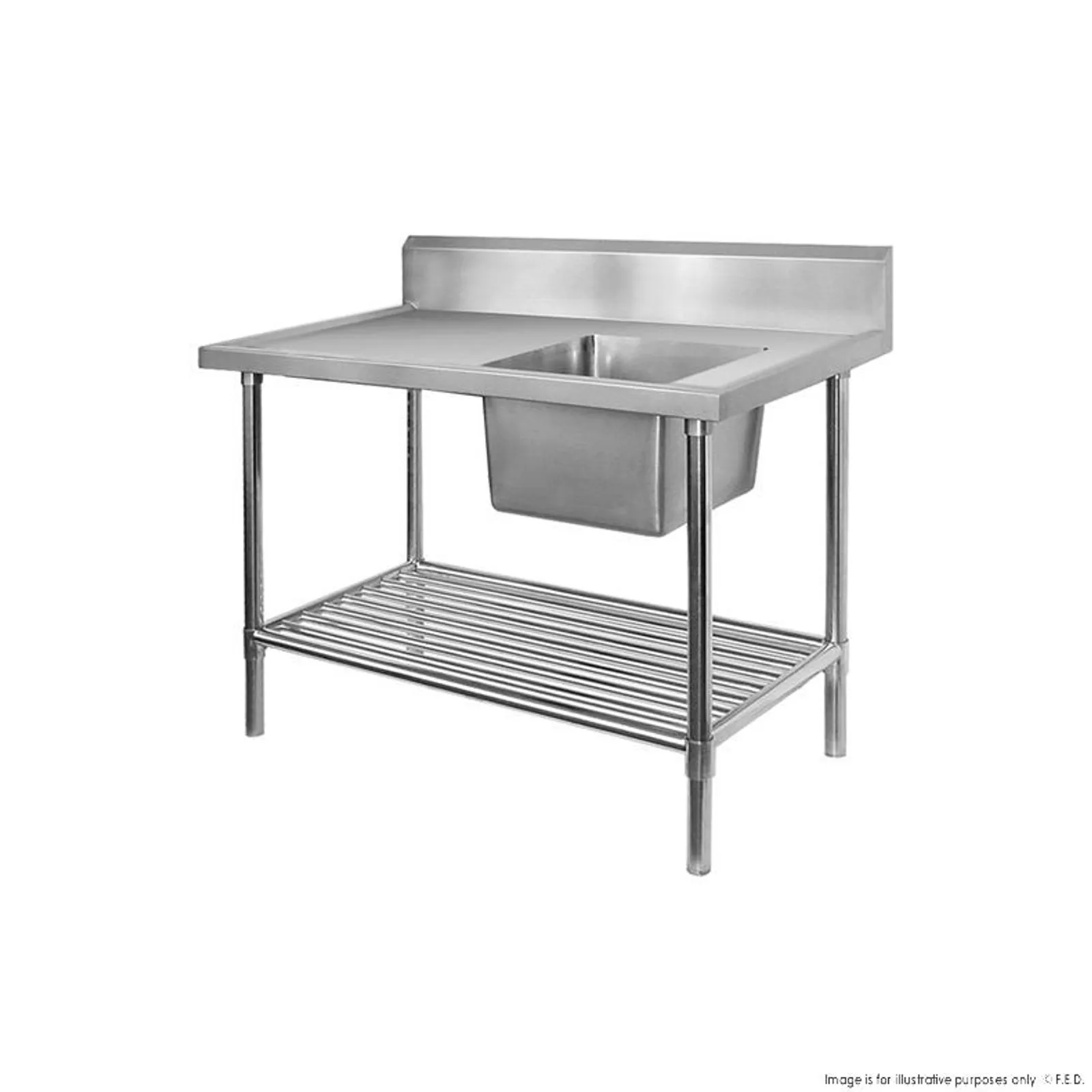 Modular Systems SSB6-1500R/A - Single Right Sink Bench with Pot Undershelf
