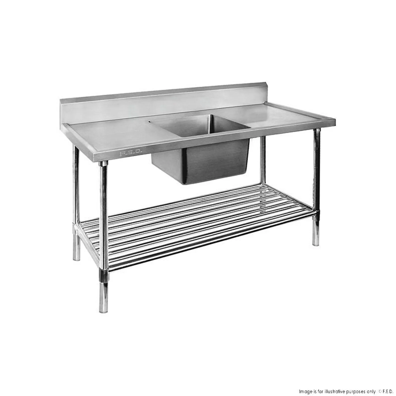 Modular Systems SSB7-1200C/A - Single Centre Sink Bench & Pot Undershelf