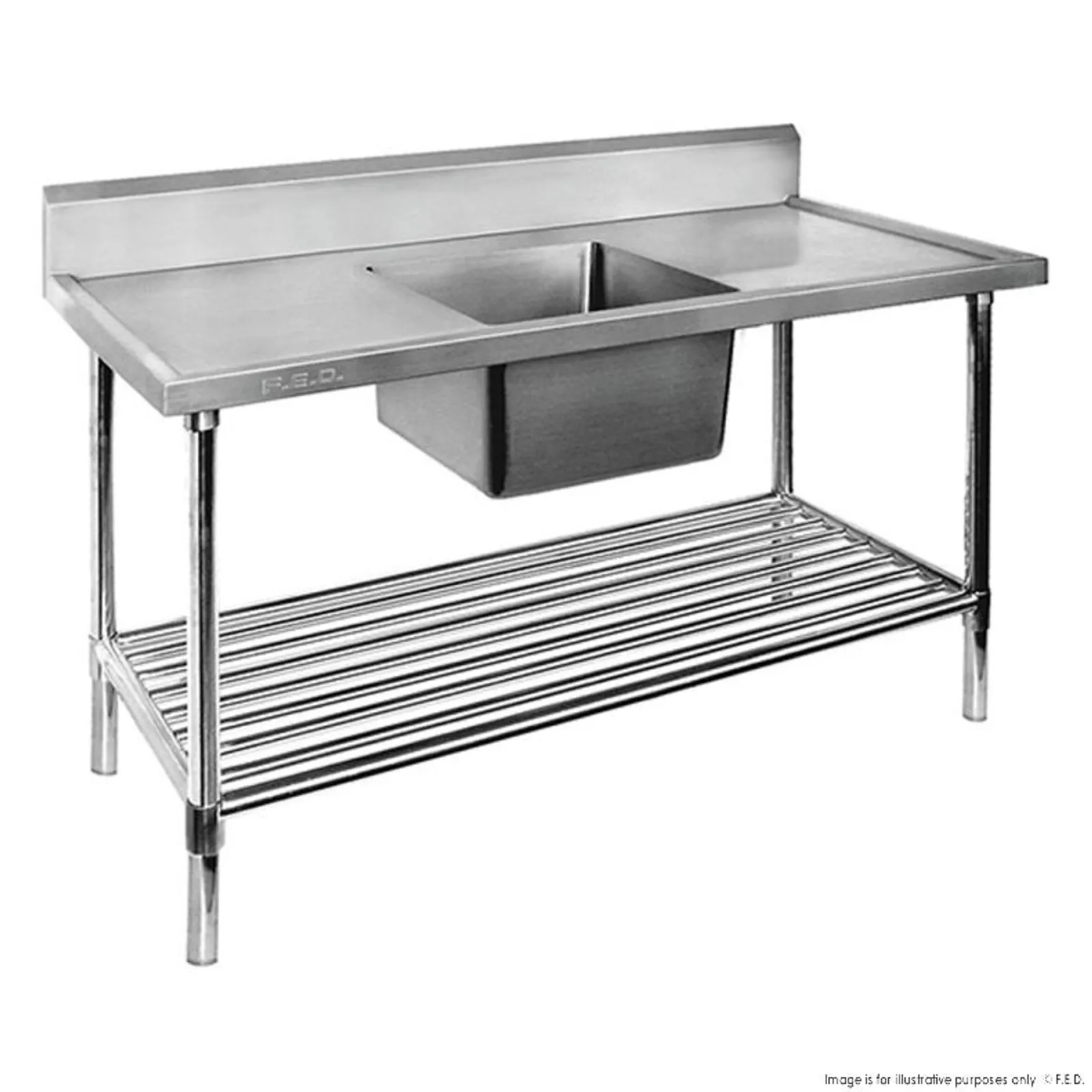 Modular Systems SSB7-1500C/A - Single Centre Sink Bench & Pot Undershelf