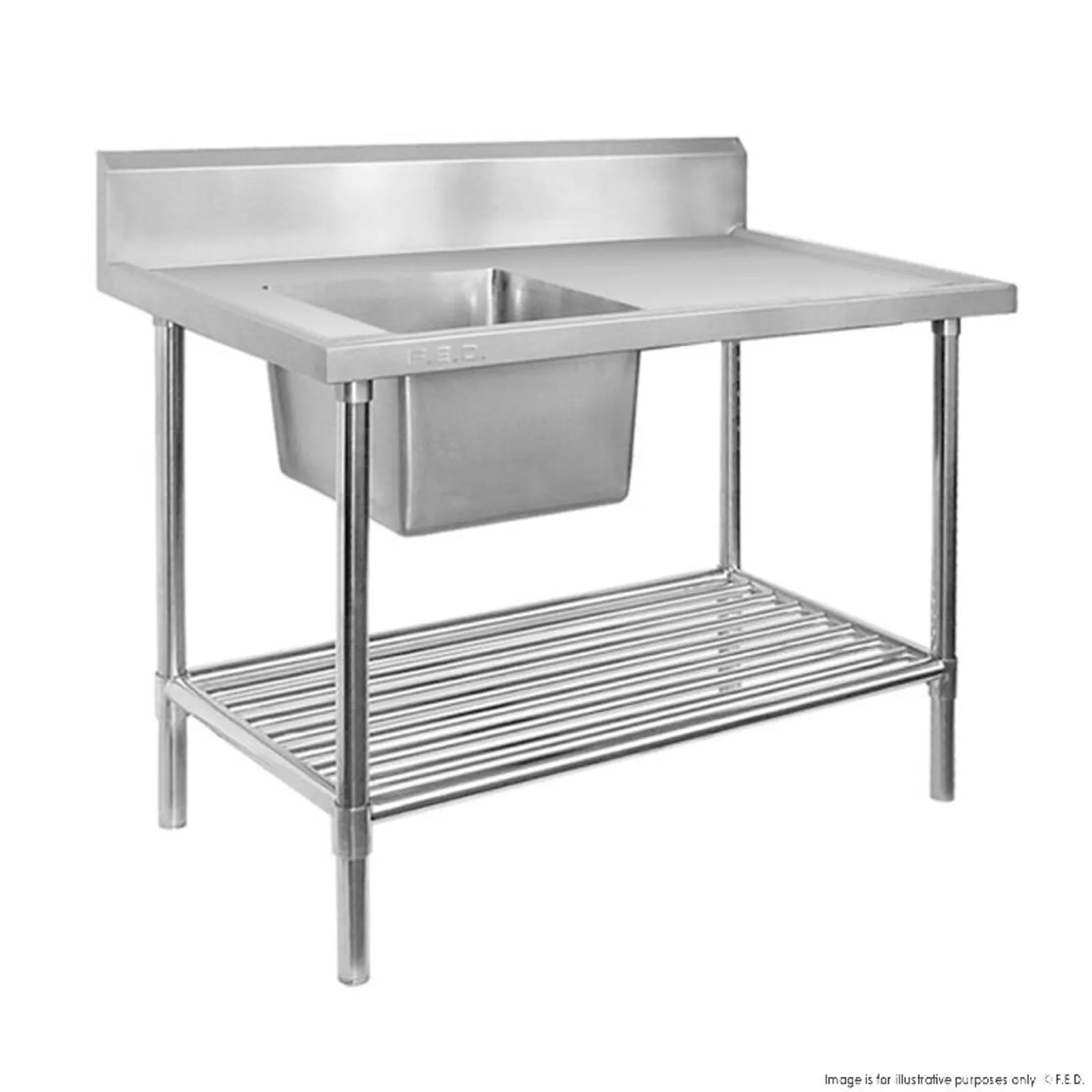 Modular Systems SSB7-1500L/A - Single Left Sink Bench with Pot Undershelf