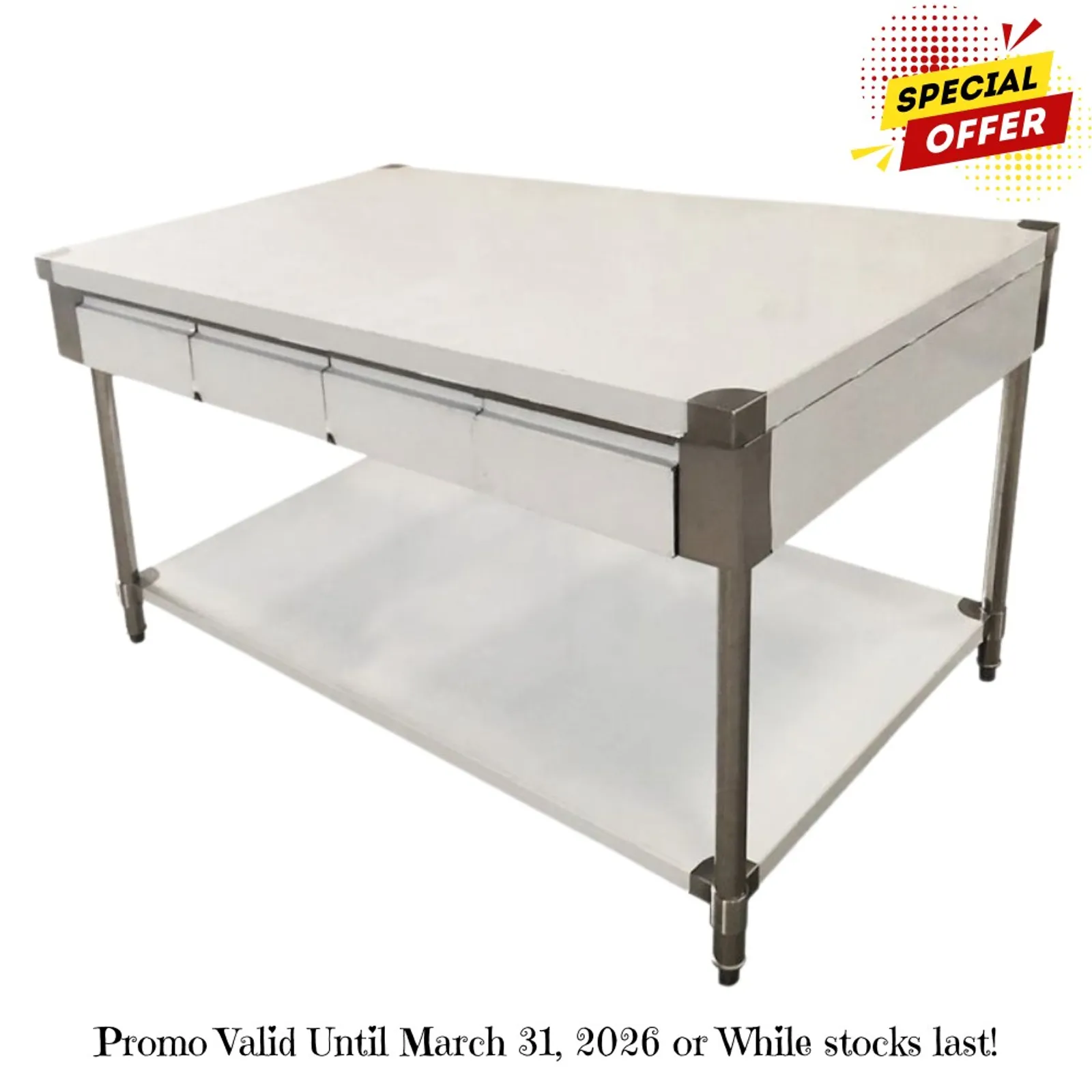 Modular Systems SWBD10-1800 - Workbench with 4 Drawer Each Side