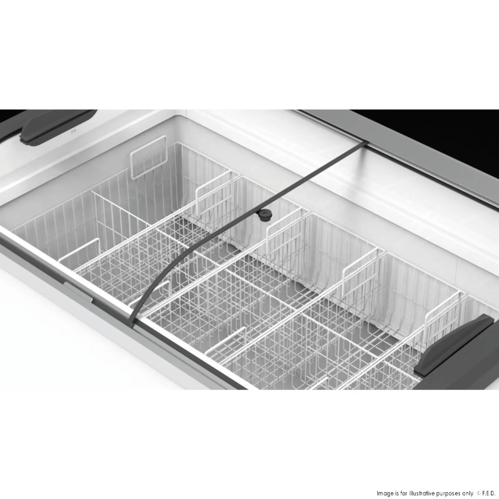 Thermaster SD-506K - Heavy Duty Supermarket Glass Sliding Lid Freezers 477L