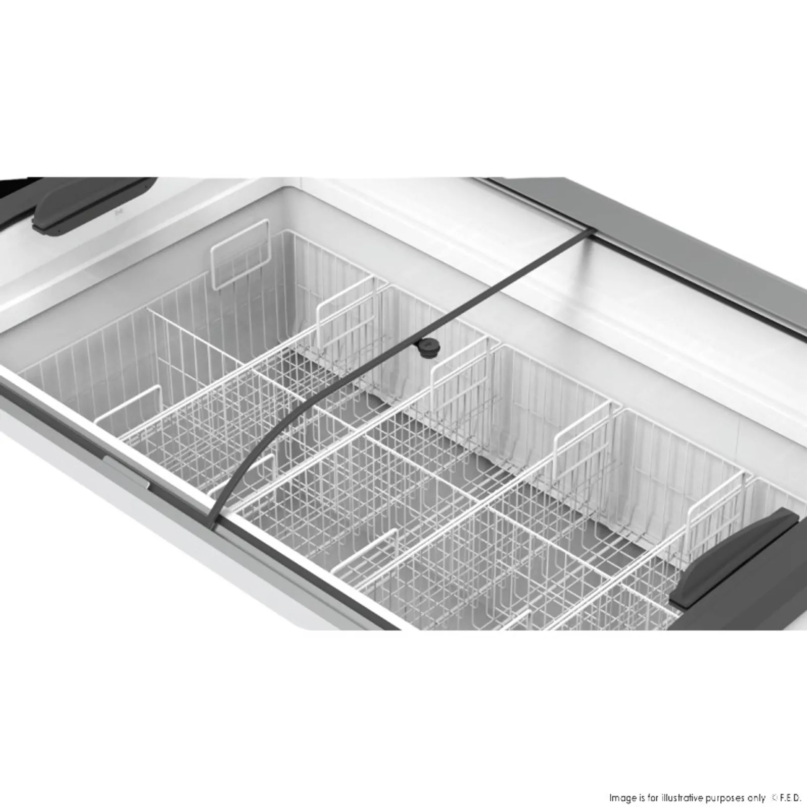 Thermaster SD-576K - Heavy Duty Supermarket Glass Sliding Lid Freezers 561L