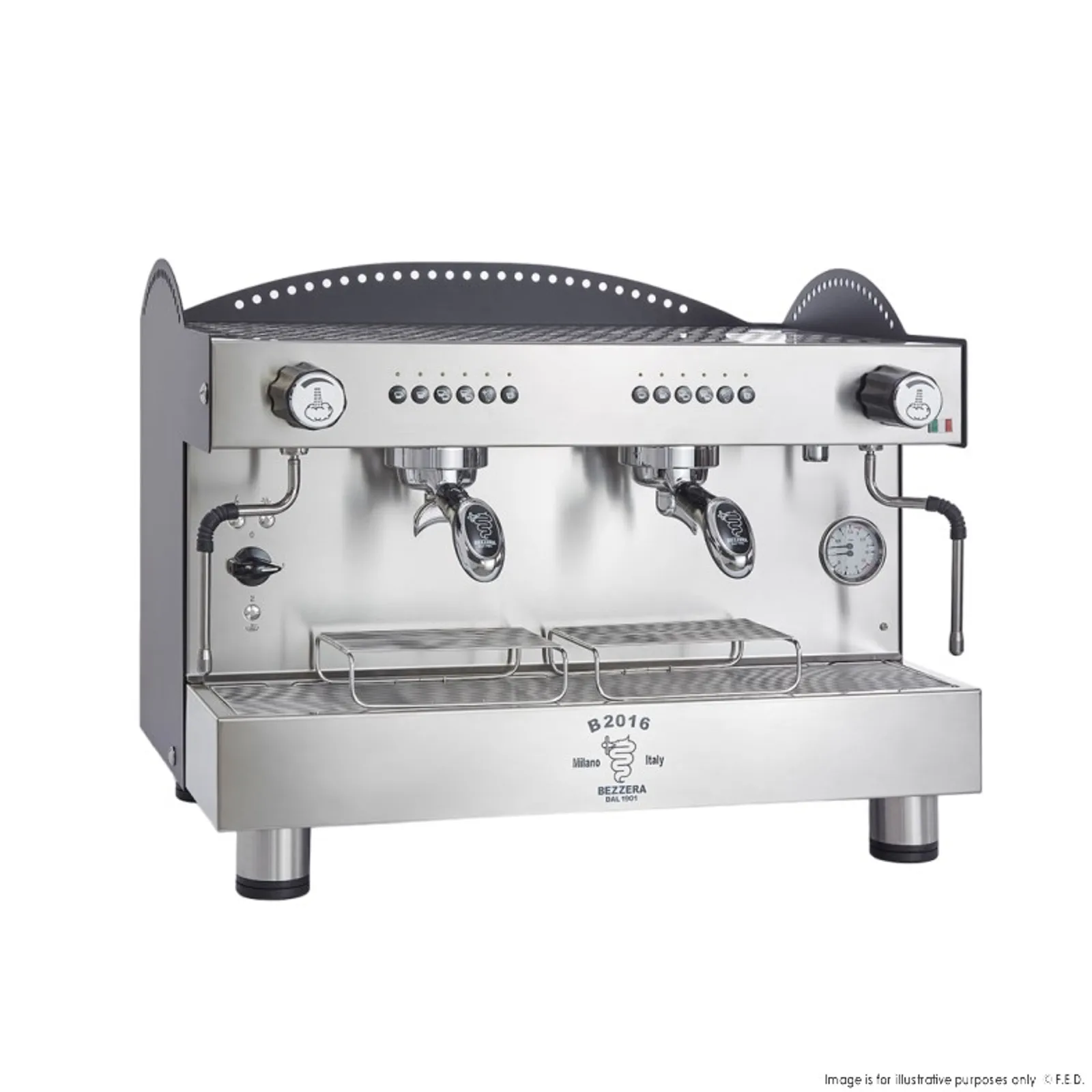 Bezzera BZB2016B2DE - 3L Black 2-Group Professional Espresso Machine