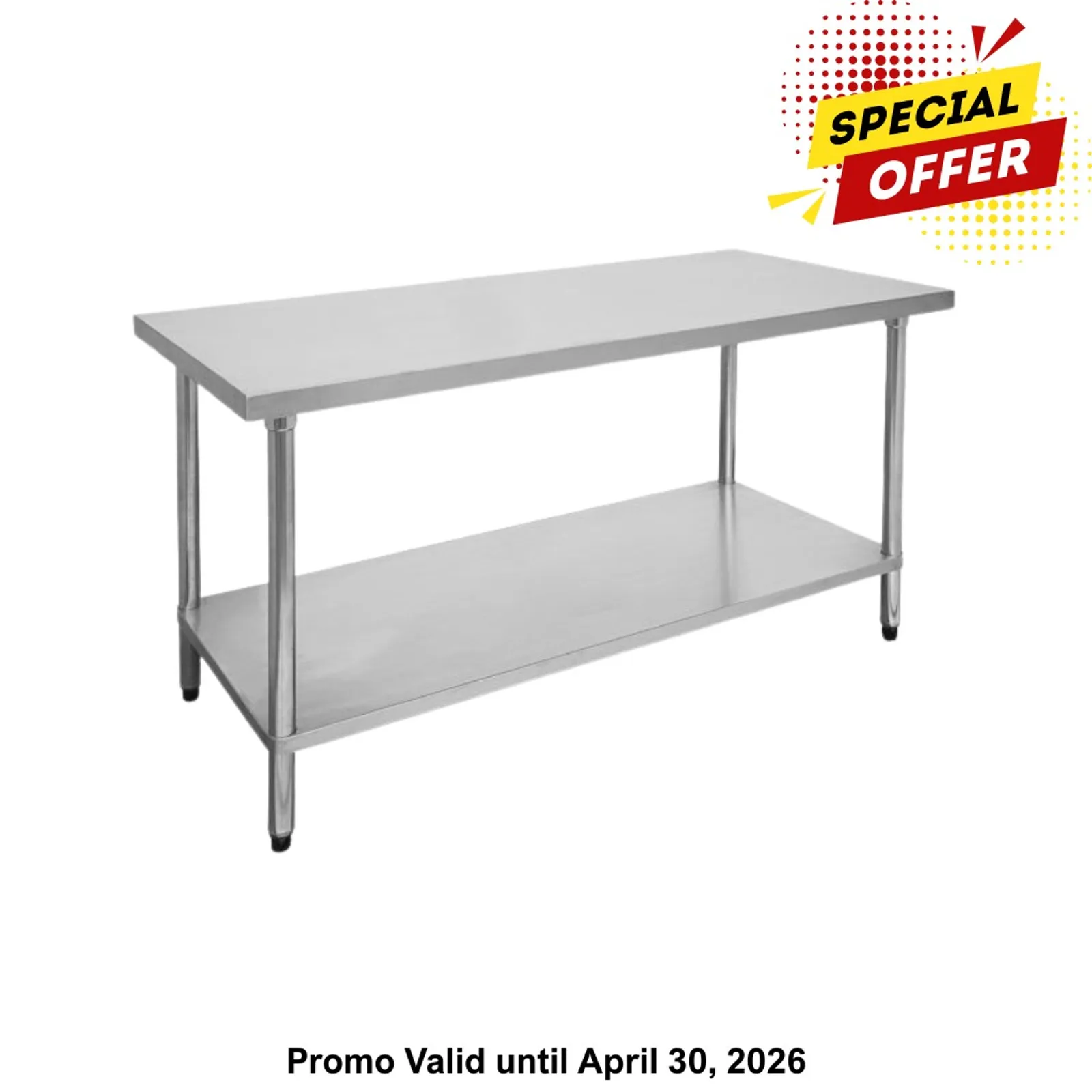 Modular Systems 1800-6-WB - Economic 304 Grade Stainless Steel Table