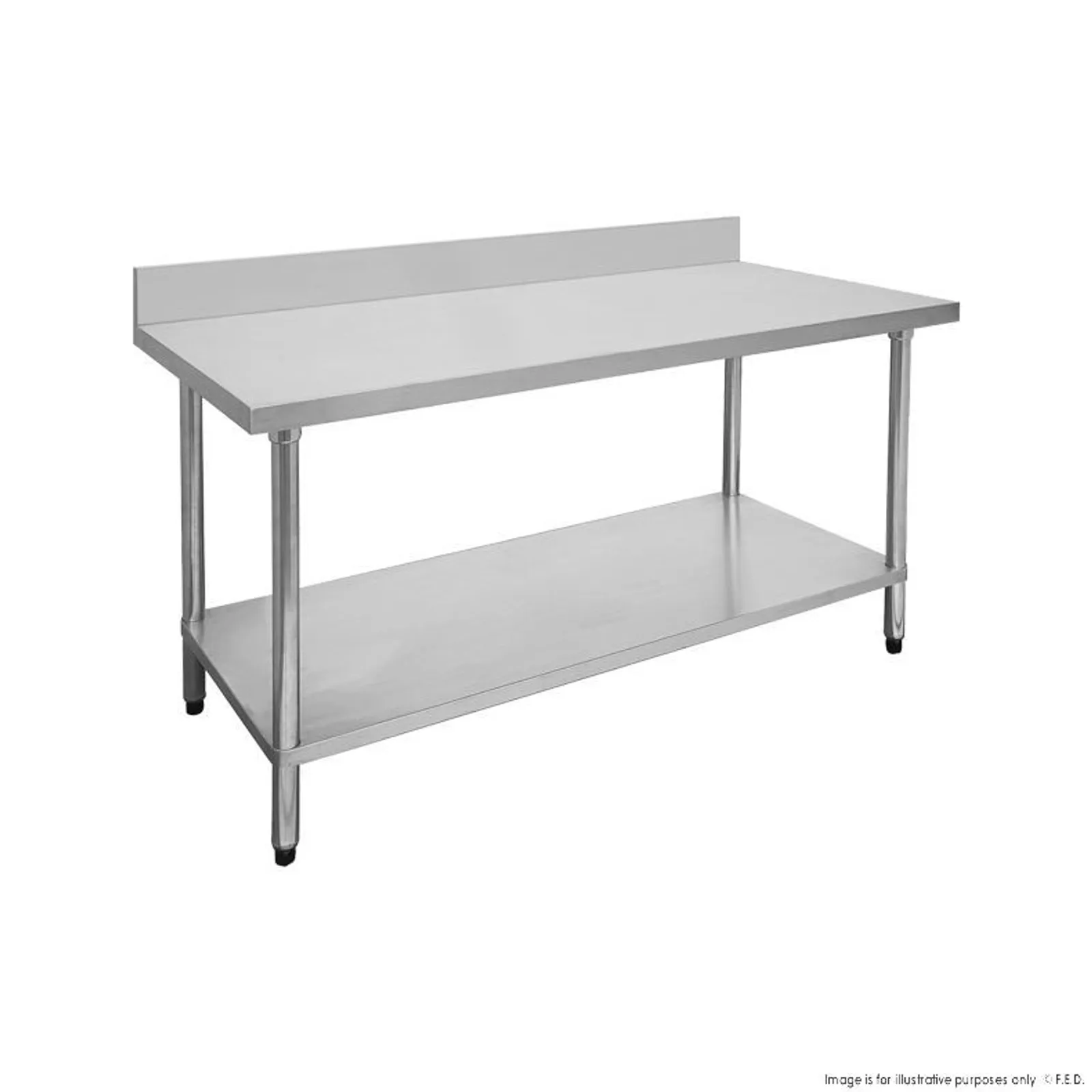 Modular Systems 1200-6-WBB - Economic 304 Grade Stainless Steel Table with splashback 1200x600x900