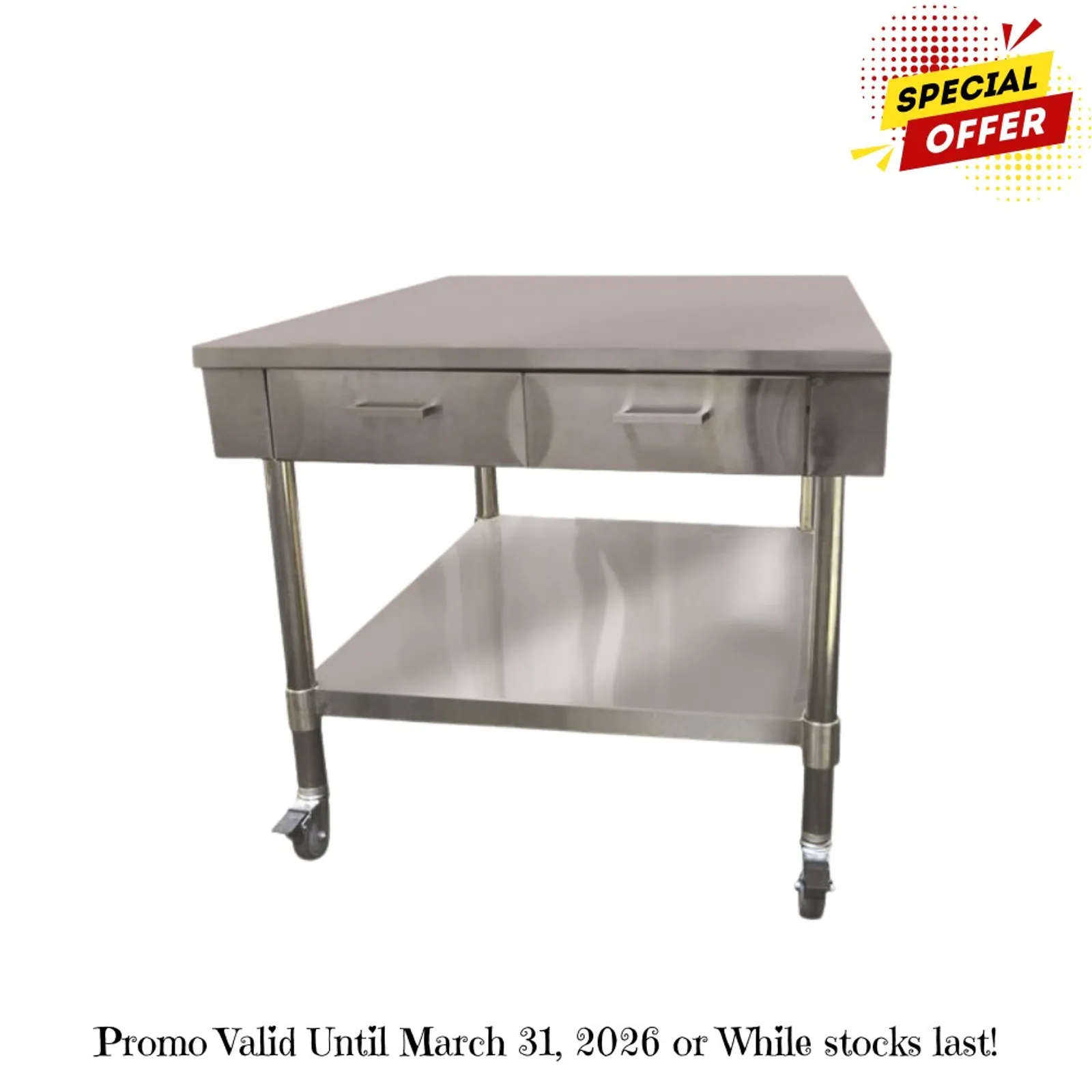 Modular System SWBD8-2 - Work Bench with 2 Drawers and Under Shelf