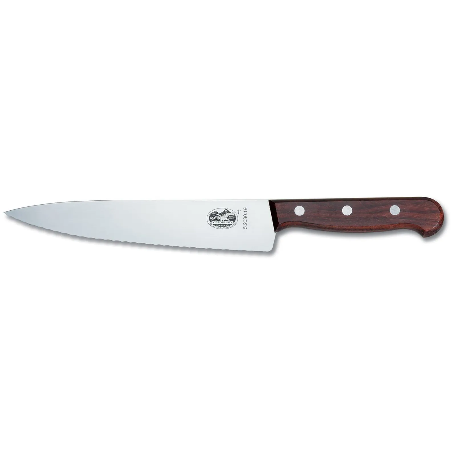 Victorinox 5.2030.19 - Cooks Carving Knife, 19cm, Wavy Edge - Wood