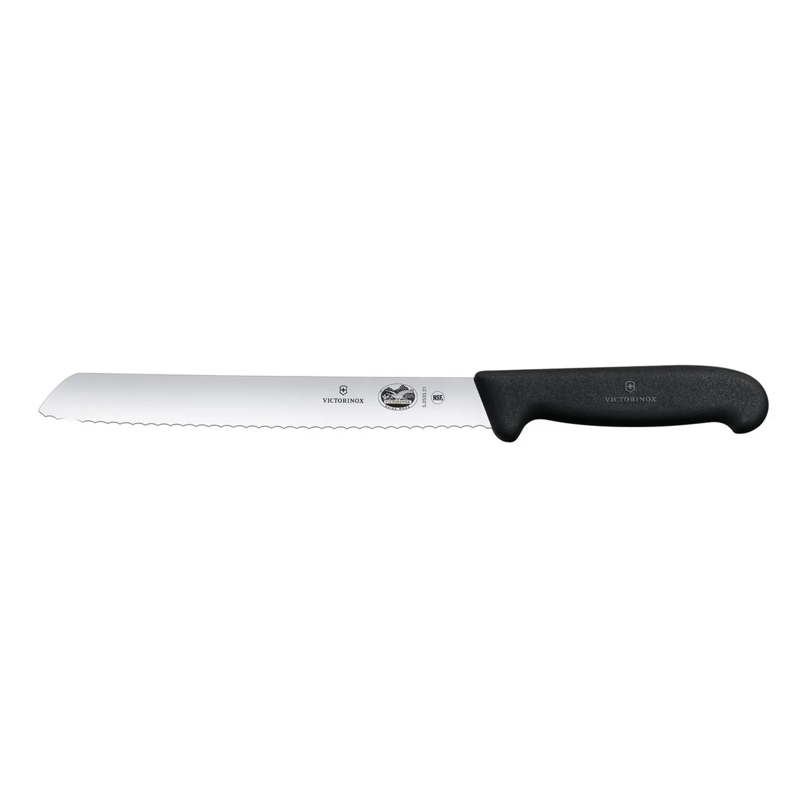 Victorinox 5.2533.21 - Bread Knife, 21cm, Wavy Edge, Fibrox - Black