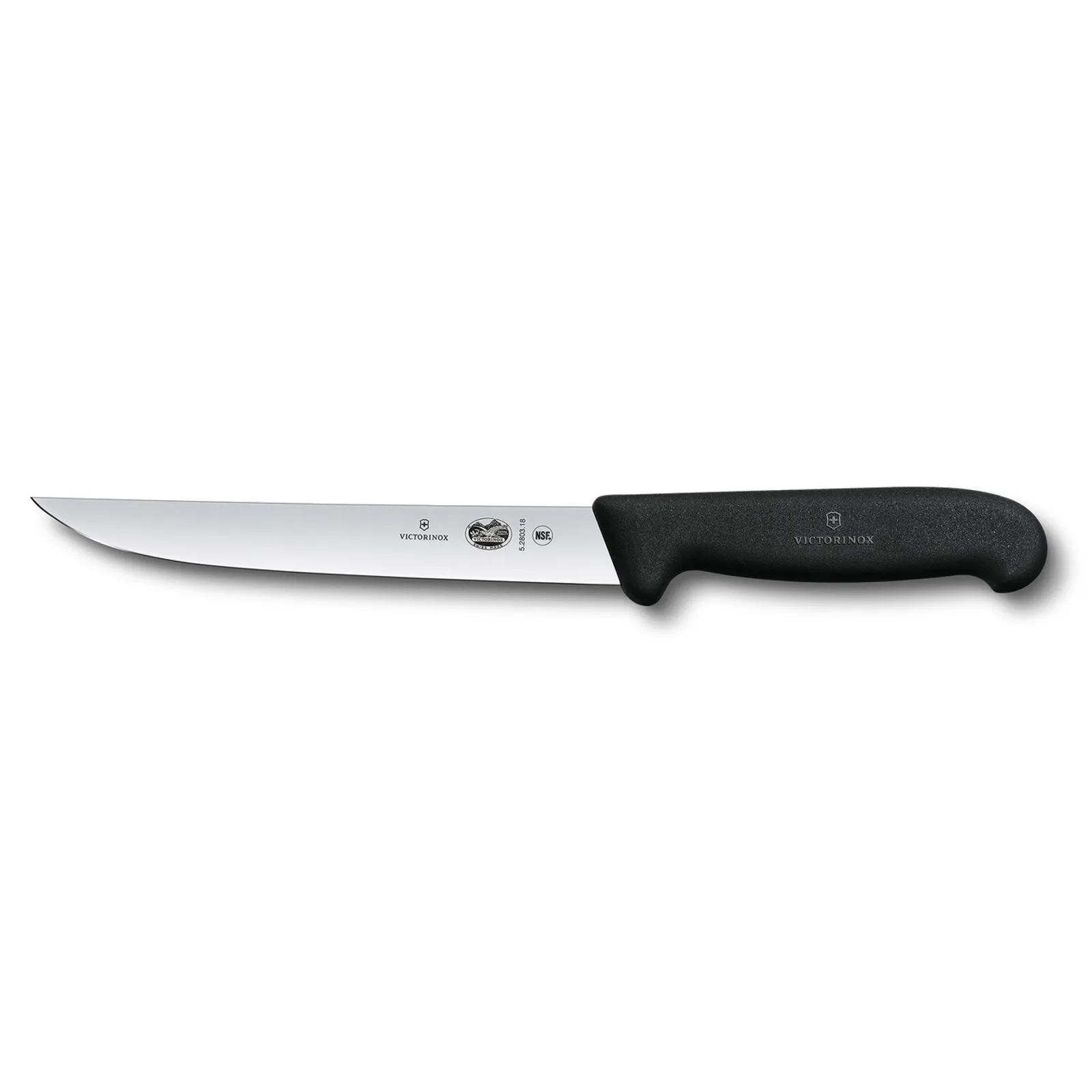 Victorinox 5.2803.18 - Carving Knife,18cm, Narrow Blade, Fibrox - Black