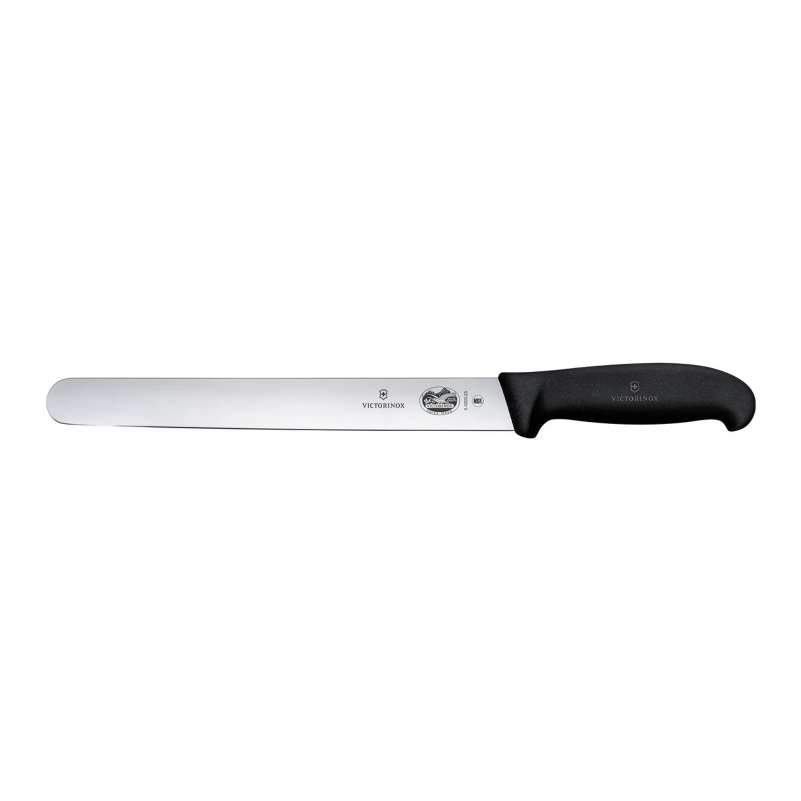 Victorinox 5.4203.30 - Slicing Knife, 30cm Round Plain Edge, Fibrox - Black