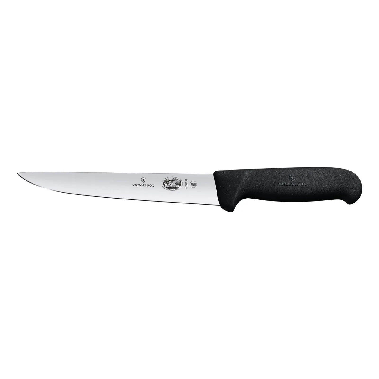 Victorinox 5.5503.18 - Sticking Knife, 18cm, Straight Back Blade, Fibrox - Black