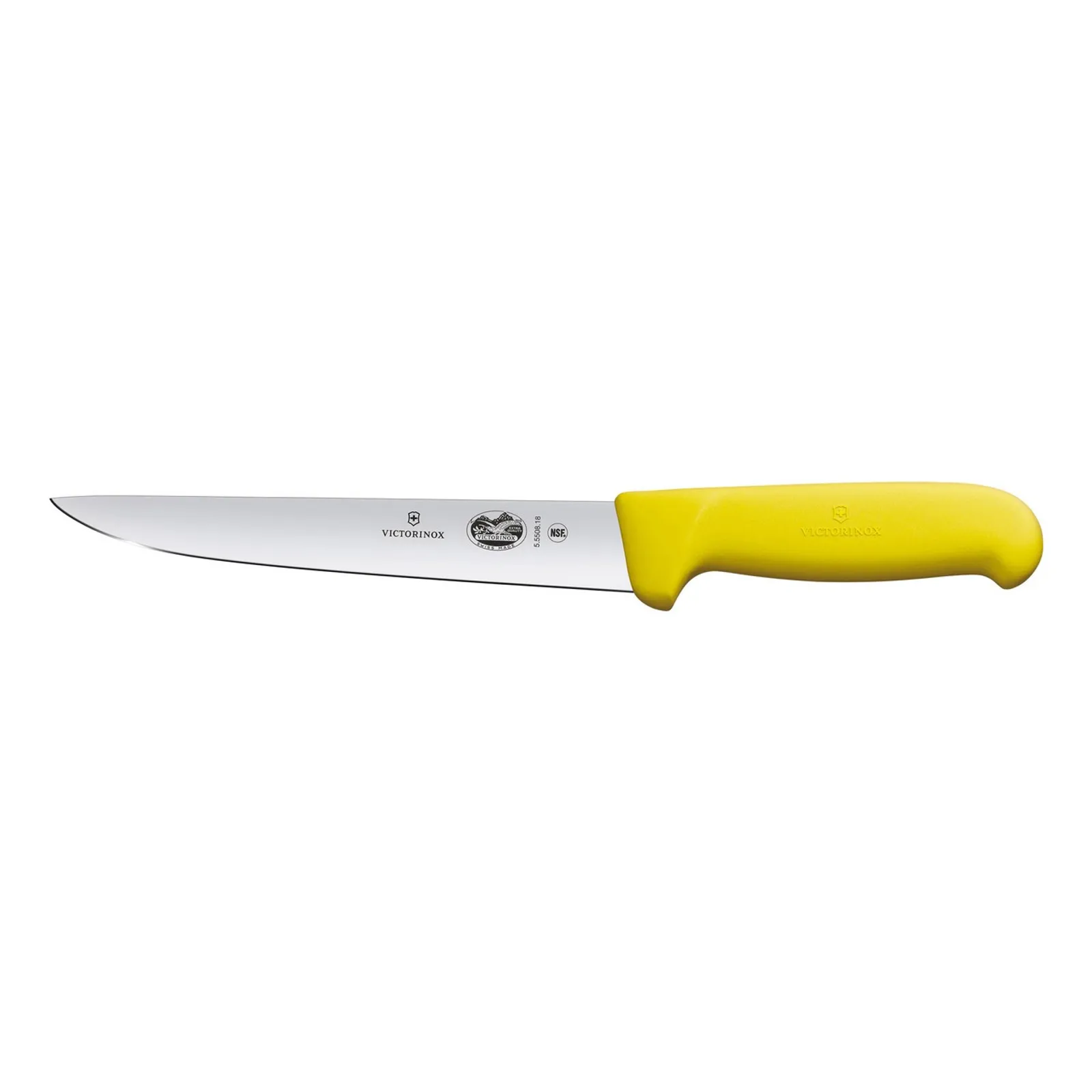 Victorinox 5.5508.18 - Sticking Knife, 18cm, Straight Back Blade, Fibrox - Yellow