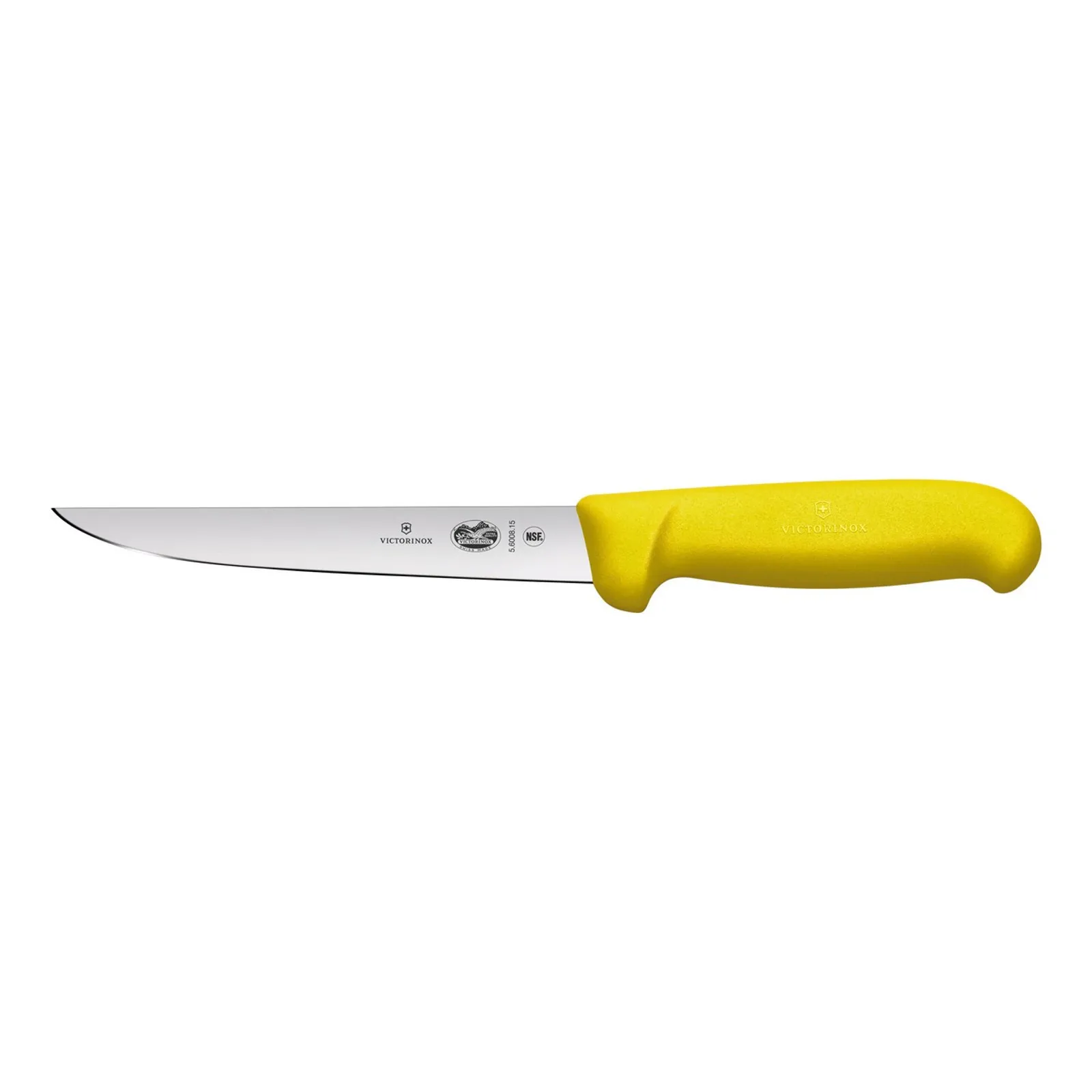 Victorinox 5.6008.15 - Boning Knife, 15cm, Straight, Wide Blade, Fibrox - Yellow