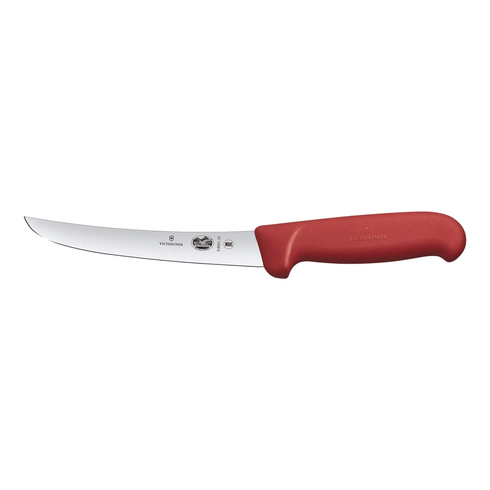 Victorinox 5.6501.15 - Boning Knife, 15cm Curved, Wide Blade, Fibrox - Red