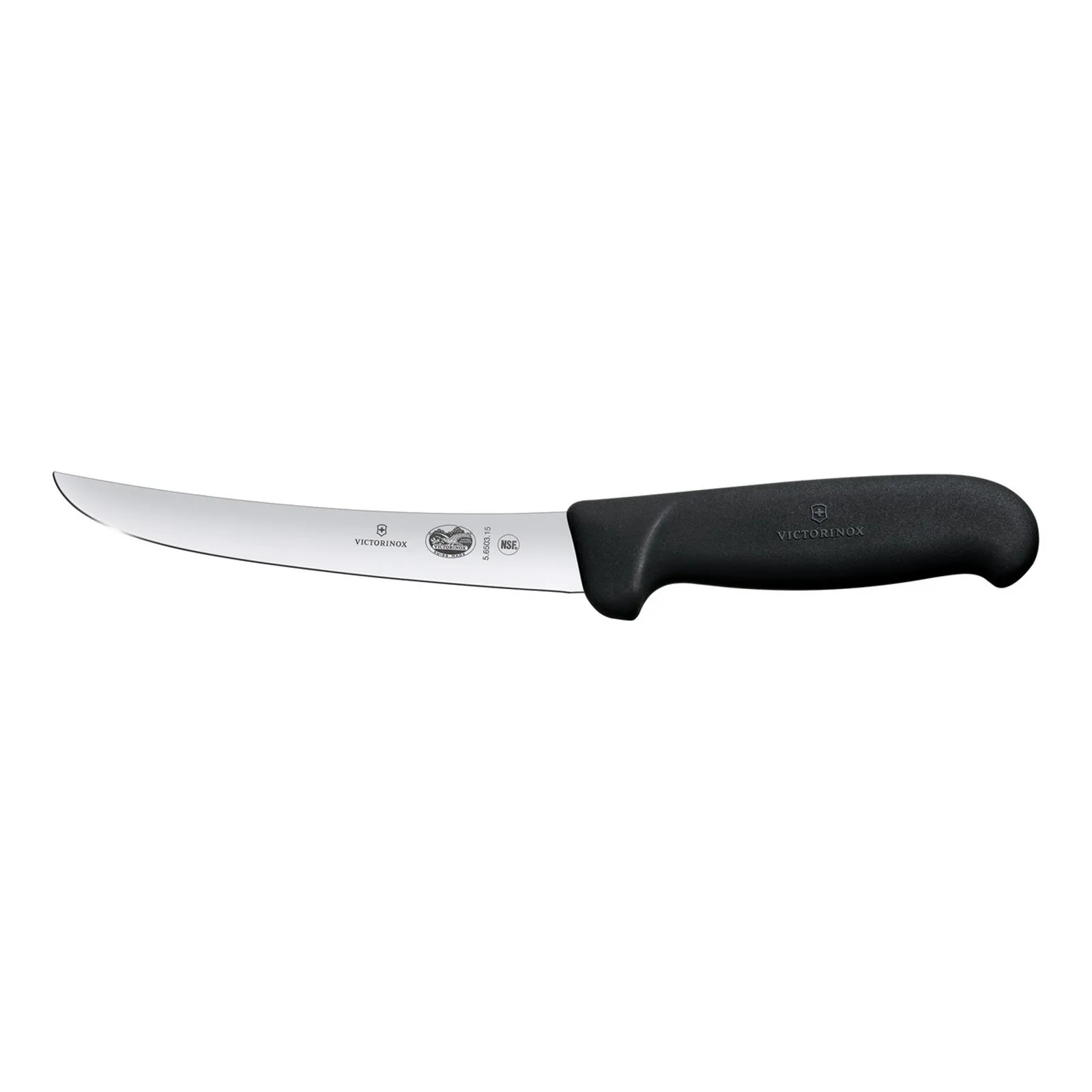 Victorinox 5.6503.15 - Boning Knife, 15cm Curved, Wide Blade, Fibrox - Black