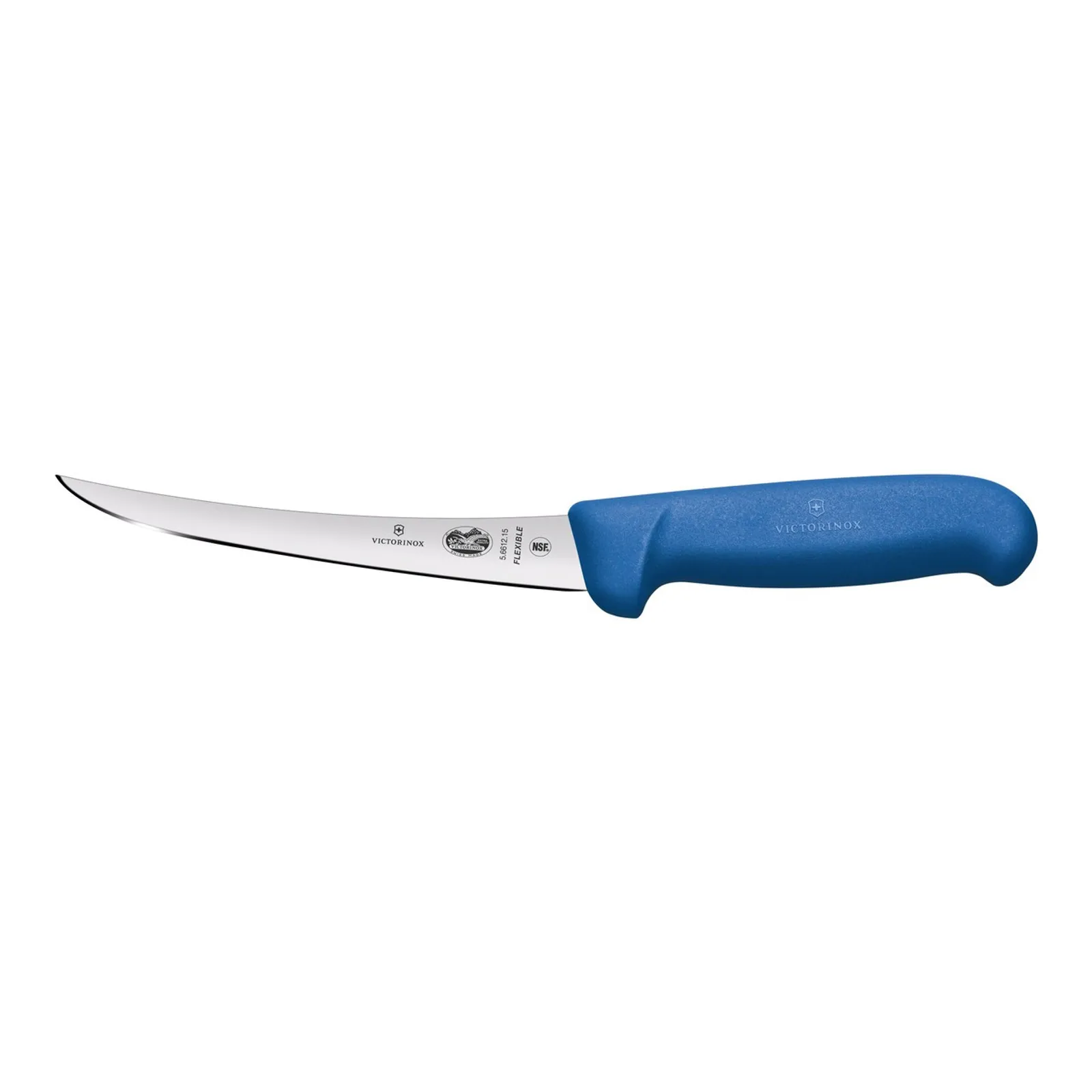 Victorinox 5.6612.15 - Boning Knife, 15cm Curved, Flexible Narrow Blade, Fibrox - Blue
