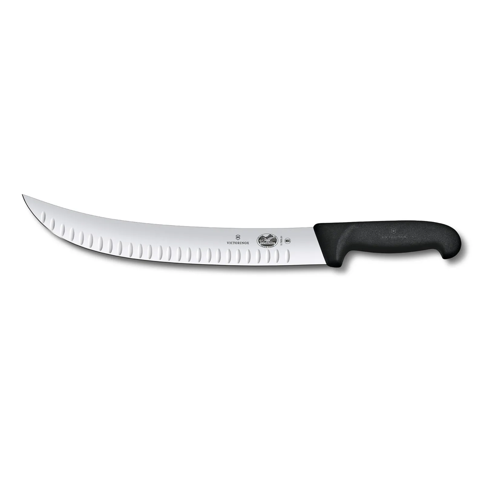 Victorinox 5.7323.31 - Brisket Knife, 31cm Curved Wide Blade, Fibrox - Black