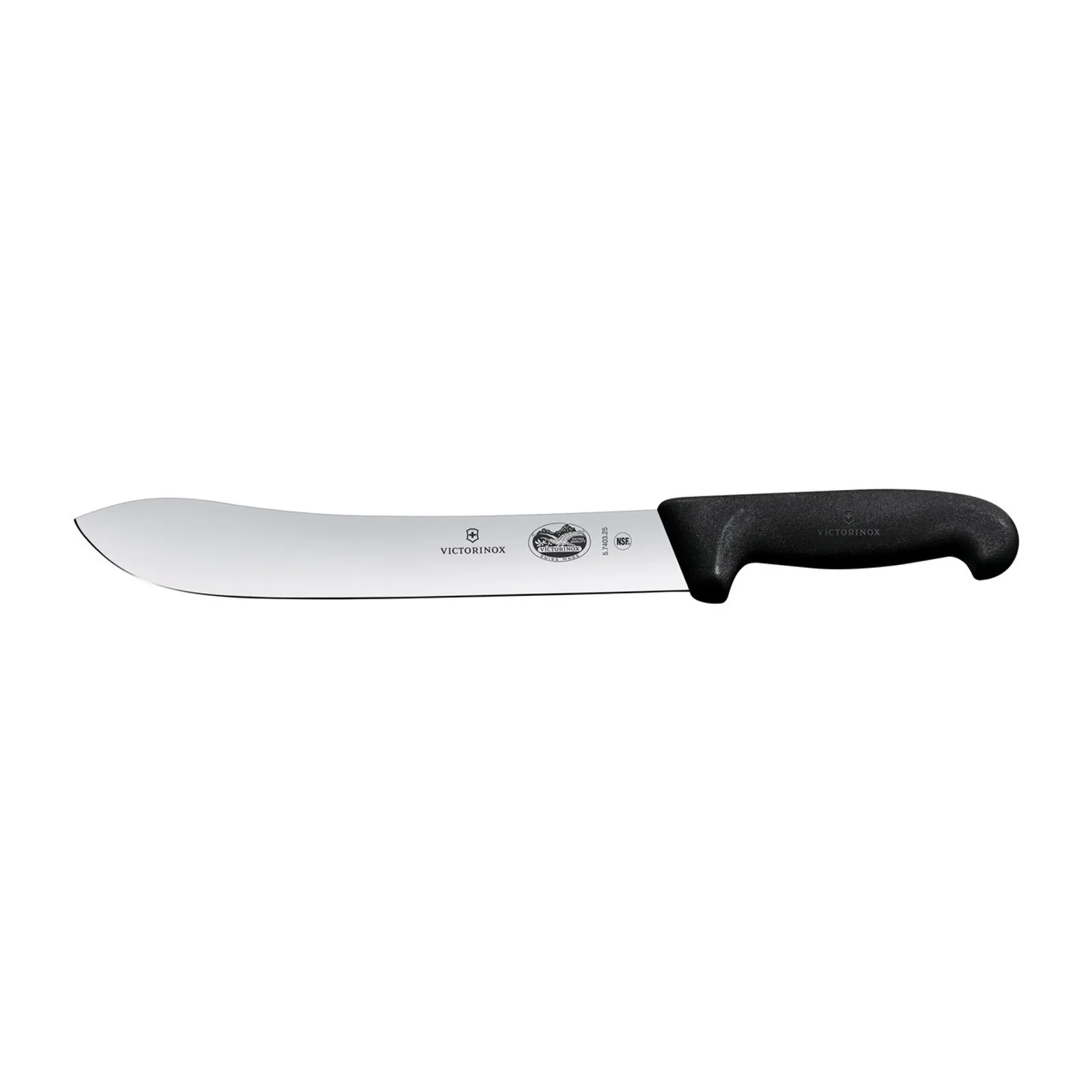 Victorinox 5.7403.25 - Butchers Knife, 25cm Wide Tip Blade, Fibrox - Black
