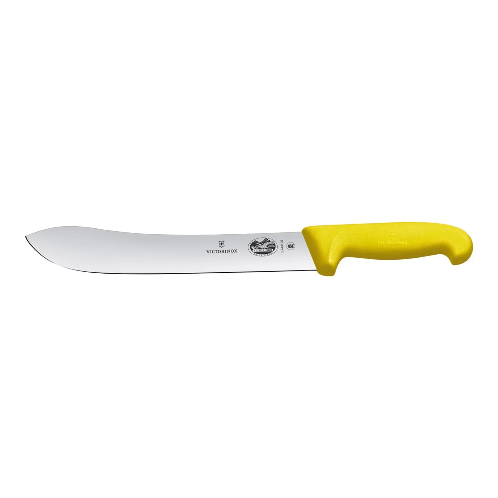 Victorinox 5.7408.25 - Butchers Knife, 25cm Wide Tip Blade, Fibrox - Yellow