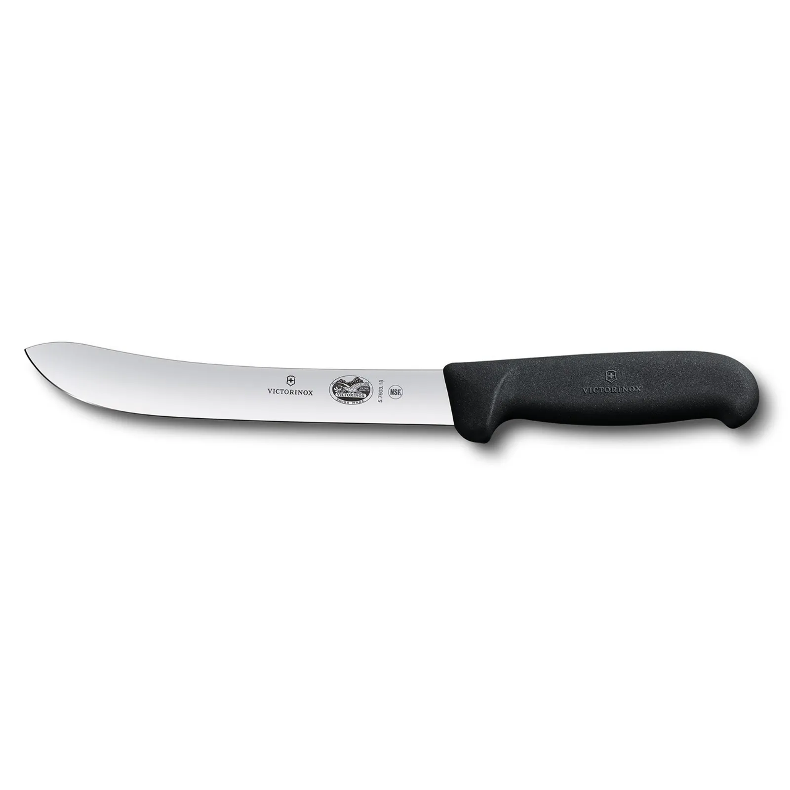 Victorinox 5.7603.18 - Butchers Knife, 18cm Heavy Stiff Blade, Fibrox - Black
