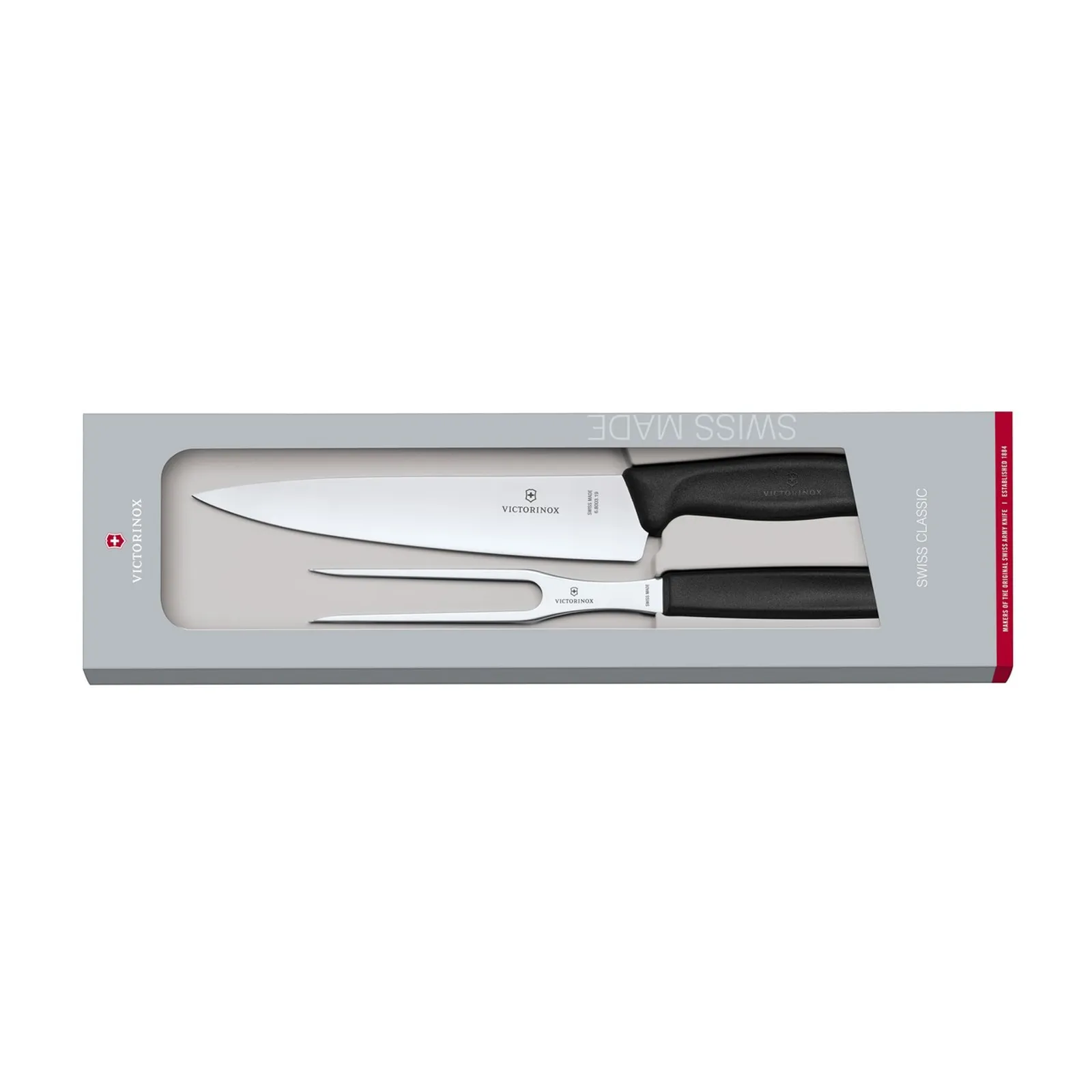 Victorinox 6.7133.2G - Carving Set, Classic 2 pc, Gift Boxed - Black
