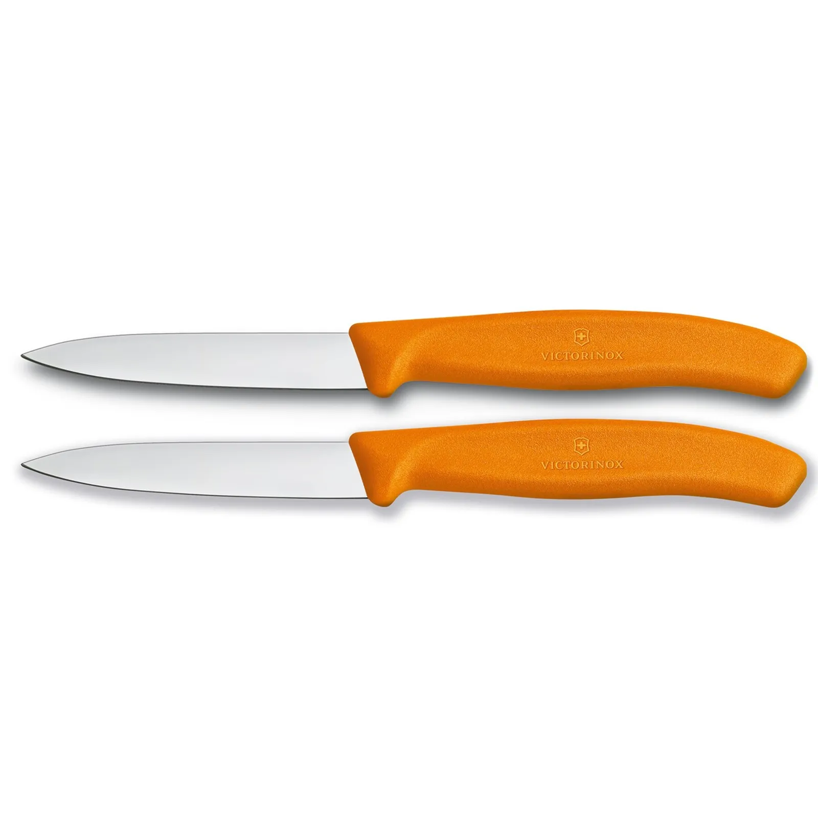 Victorinox 6.7606.L119B - Paring Knife, 8 cm Pointed Blade, 2 pc Set, Classic, Orange